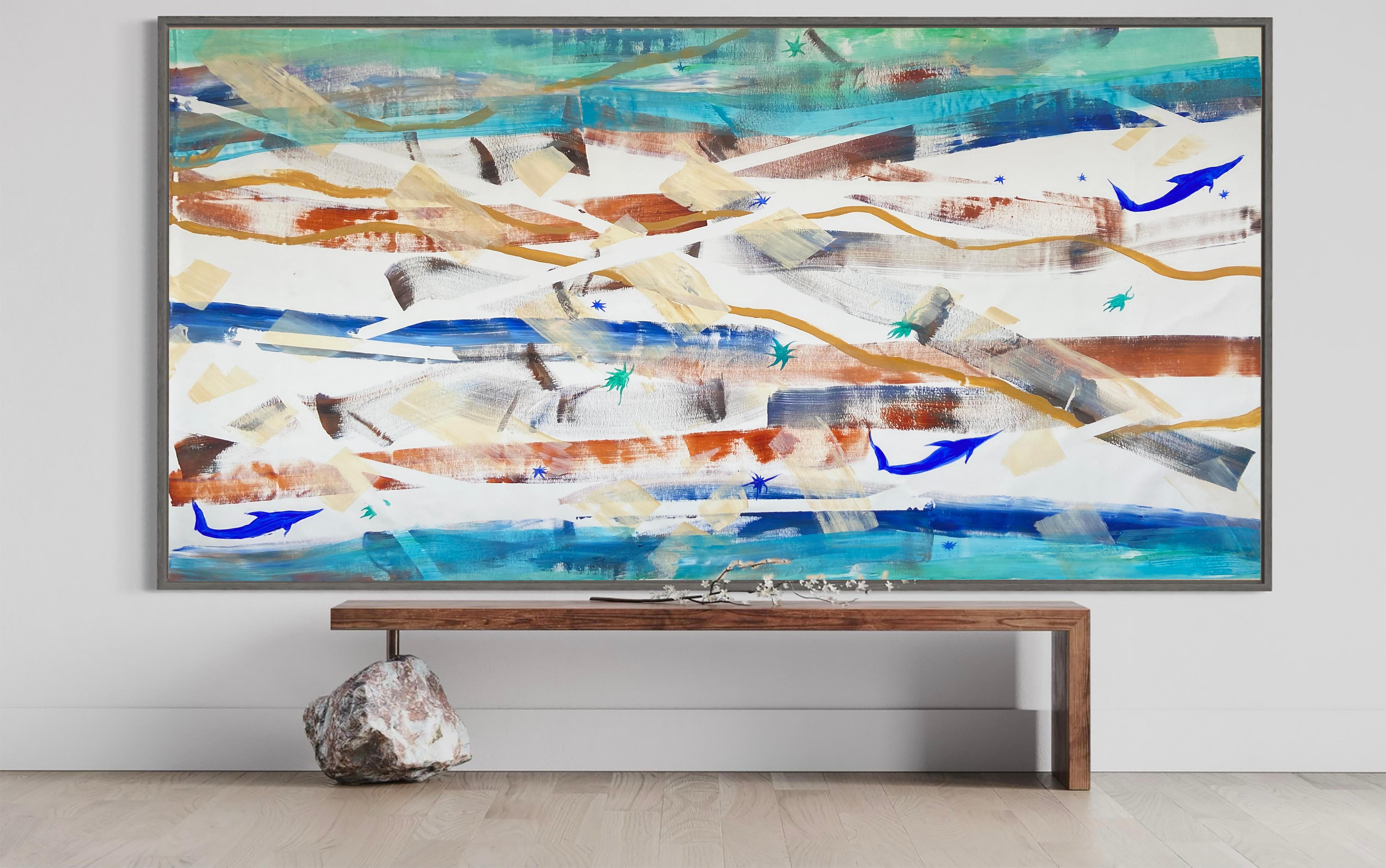 

artista: Anastasia Aureum
acrilico, olio su tela
unico nel suo genere

105x185cm
Misura intera 110x190cm
il dipinto sarà spedito arrotolato
senza barelle.



       In questa vibrante opera d'arte astratta, un vortice di colori e forme cattura