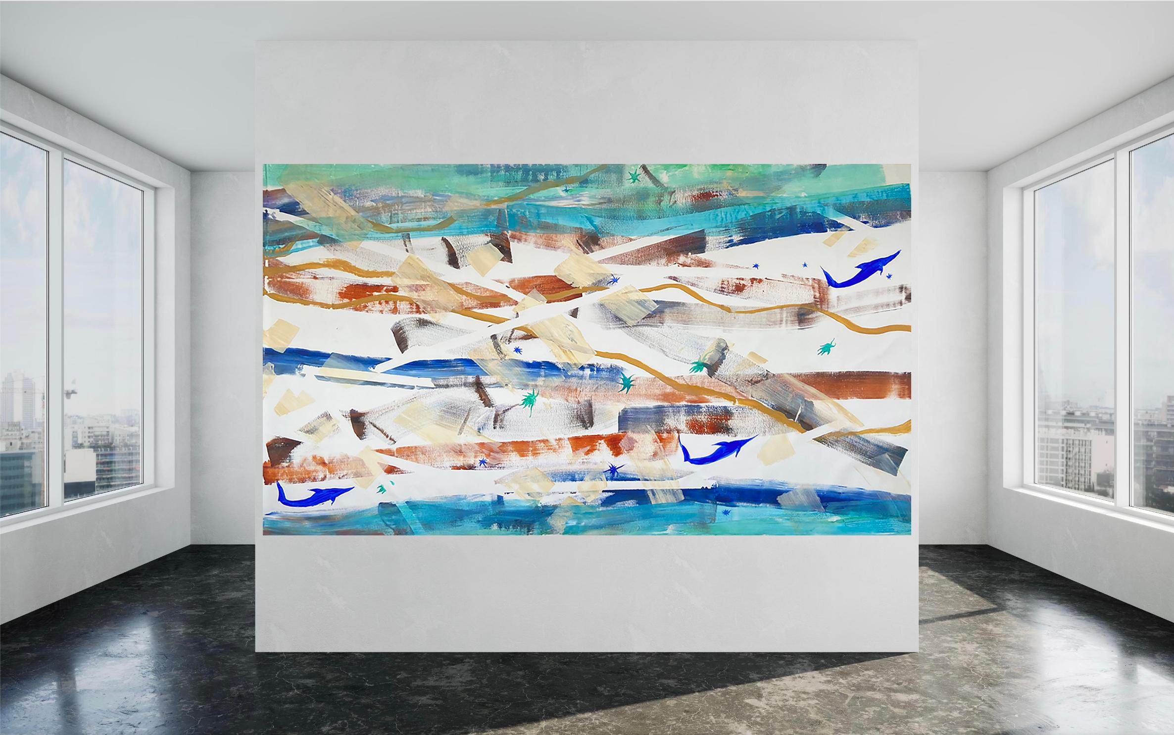 paesaggio marino pittura astratta - Painting di Anastasia Aureum