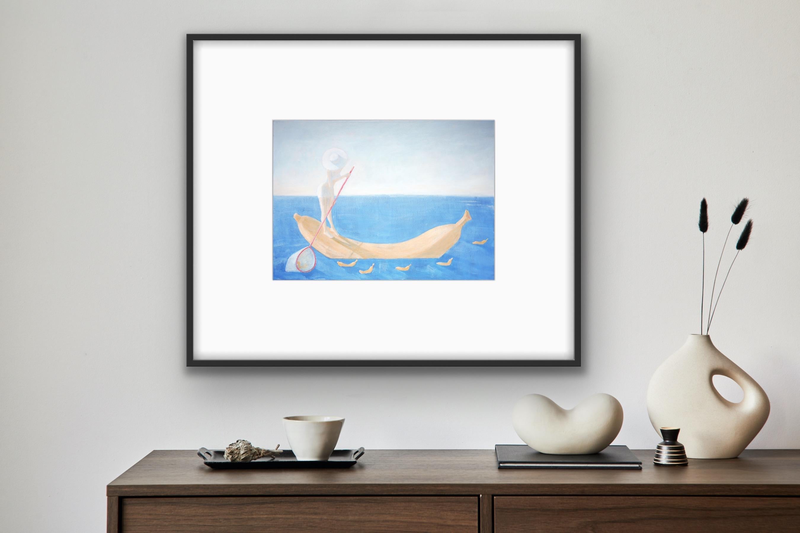 banana print kitchen art - Surrealist Painting by Anastasia Aureum