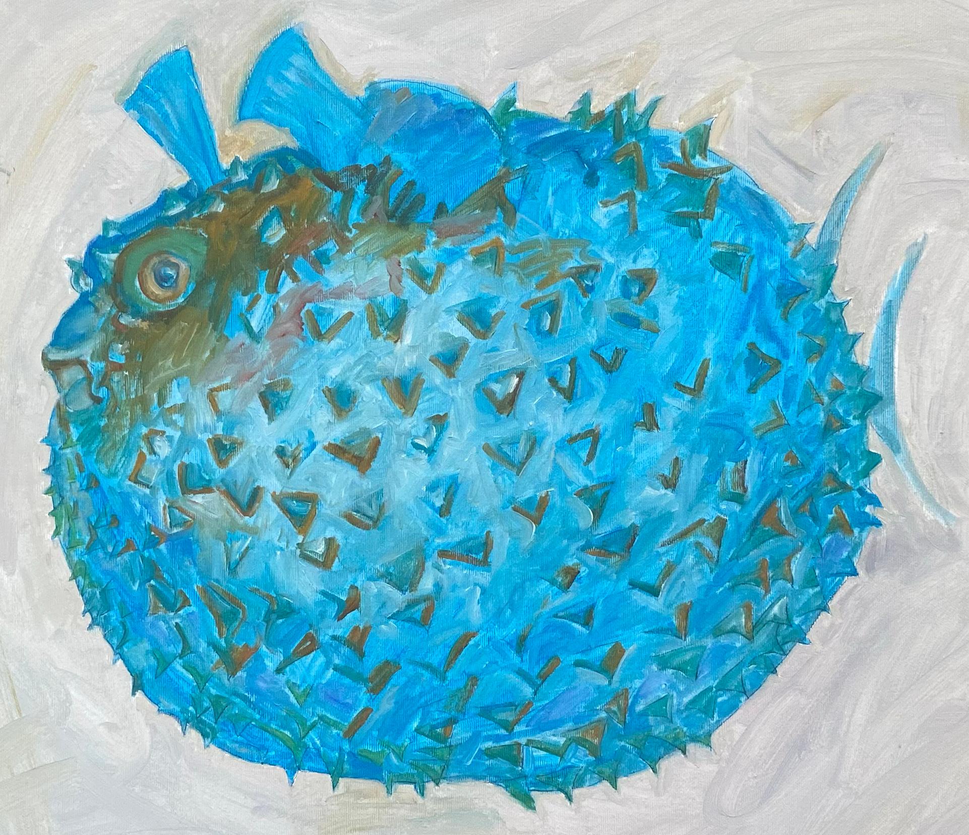 Fish - Gray Portrait Painting by Anastasia Aureum