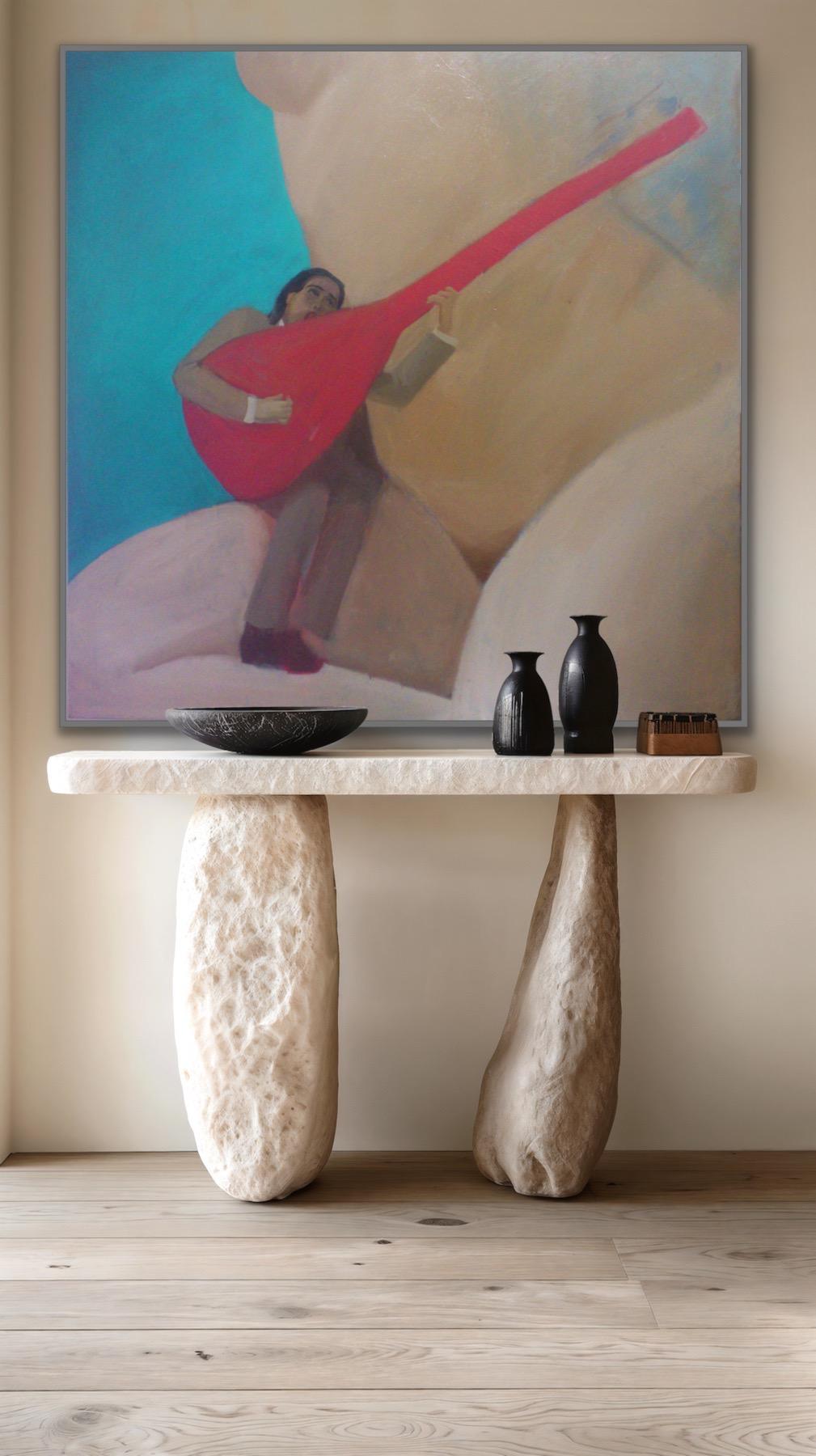 Chanson italienne - Marron Figurative Painting par Anastasia Aureum
