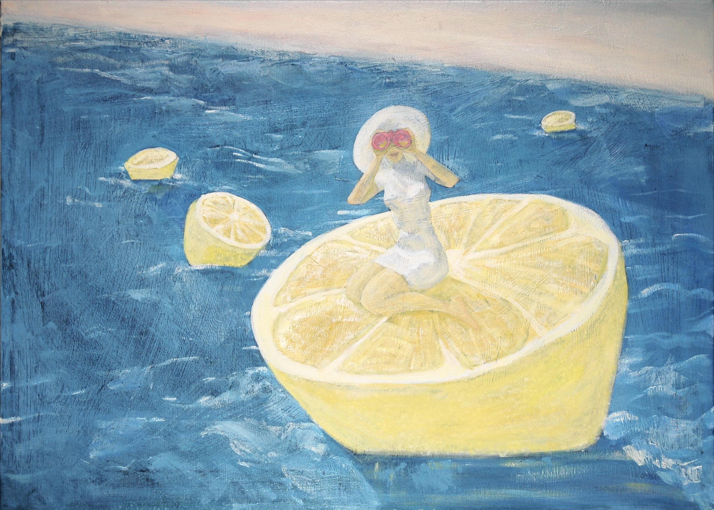 Anastasia Aureum Figurative Painting - lemon print kitchen art