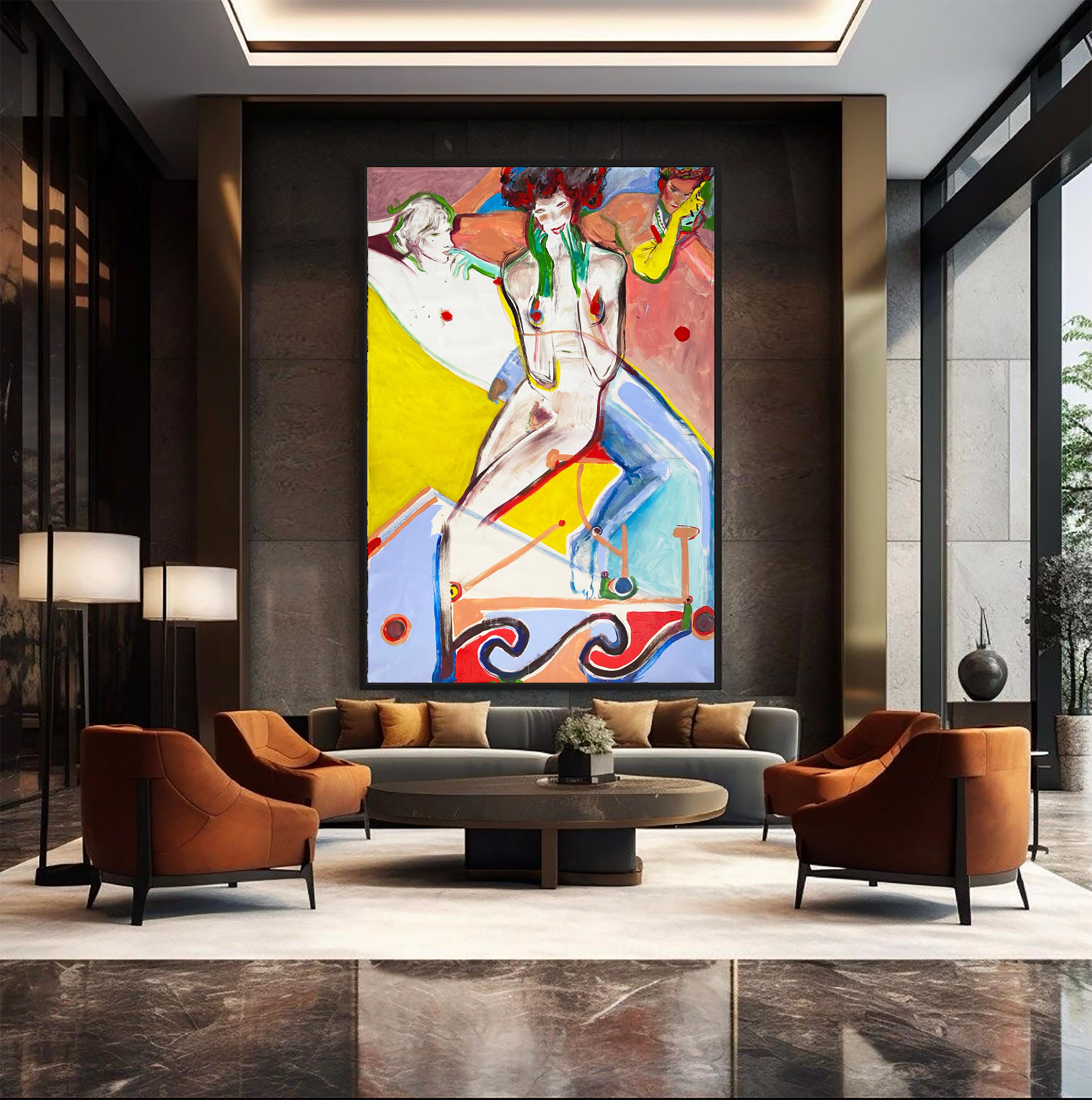 lovers - Abstract Expressionist Painting by Anastasia Aureum