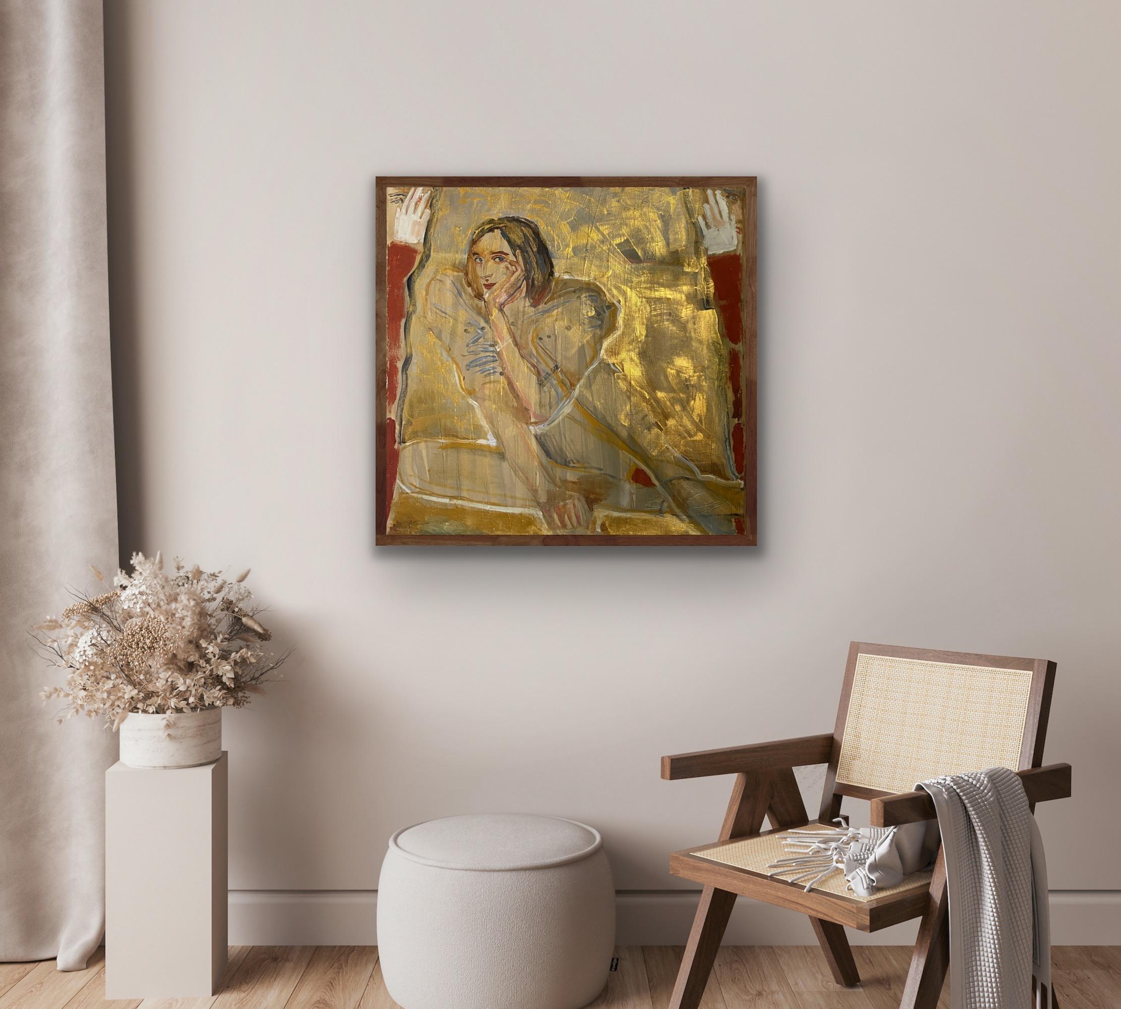 Lovers Portrait Painting, Contemporary Oil on Canvas, Signed, 2010+