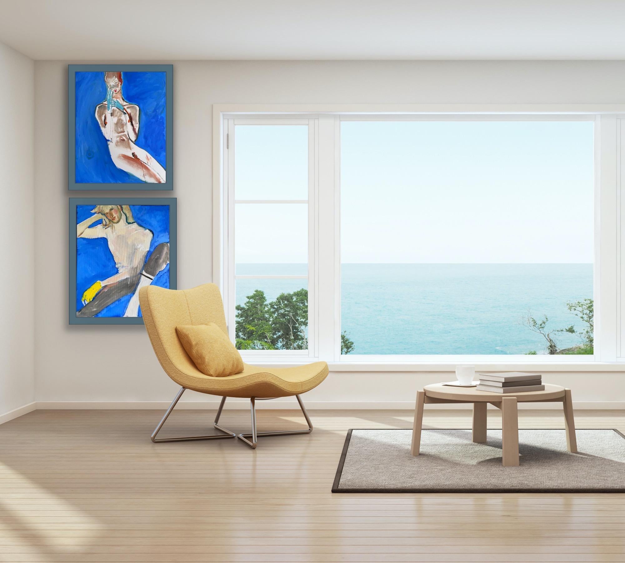 Anastasia Aureum Portrait Painting – Liebende  nackt