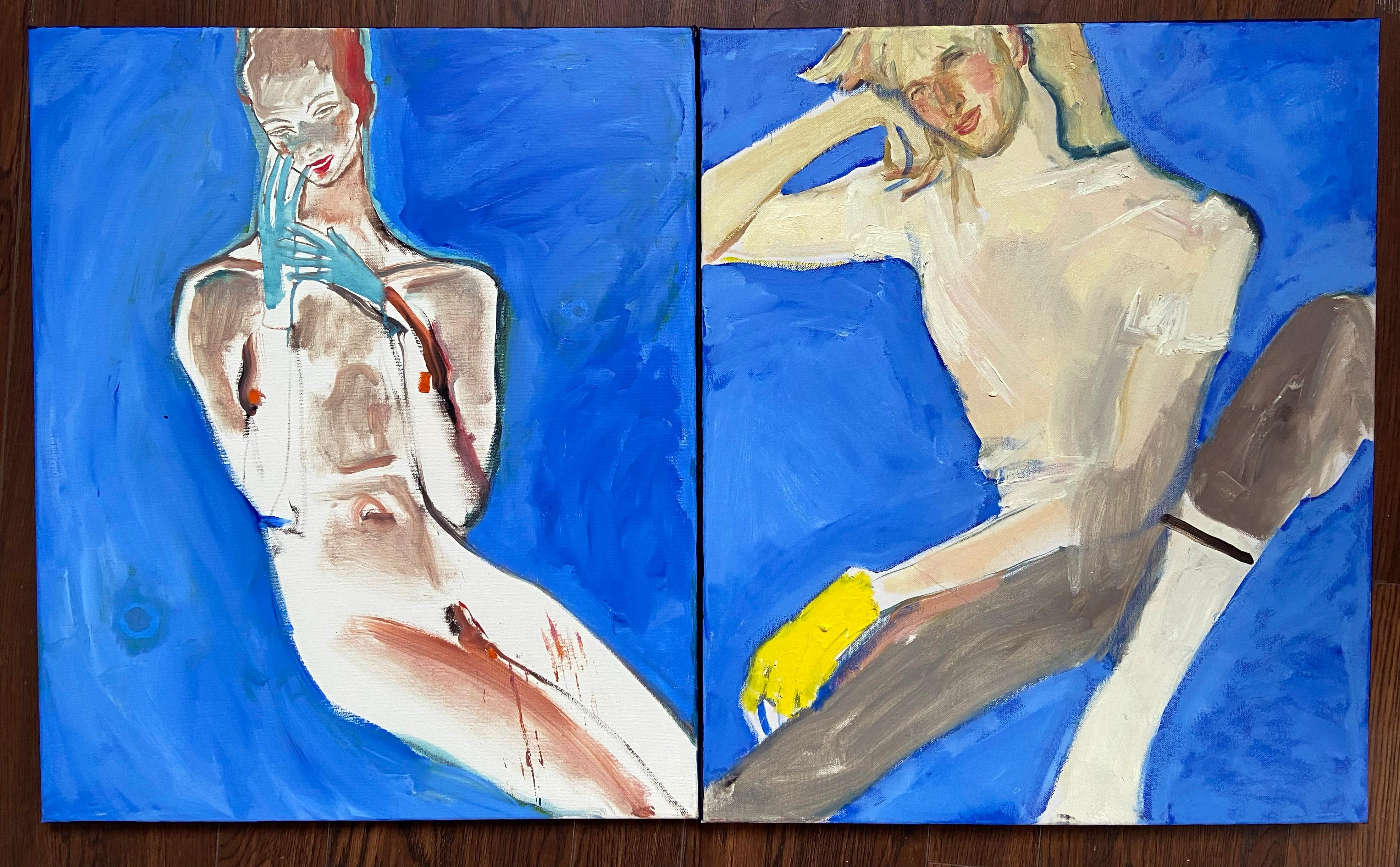 amantes  retrato - Painting de Anastasia Aureum