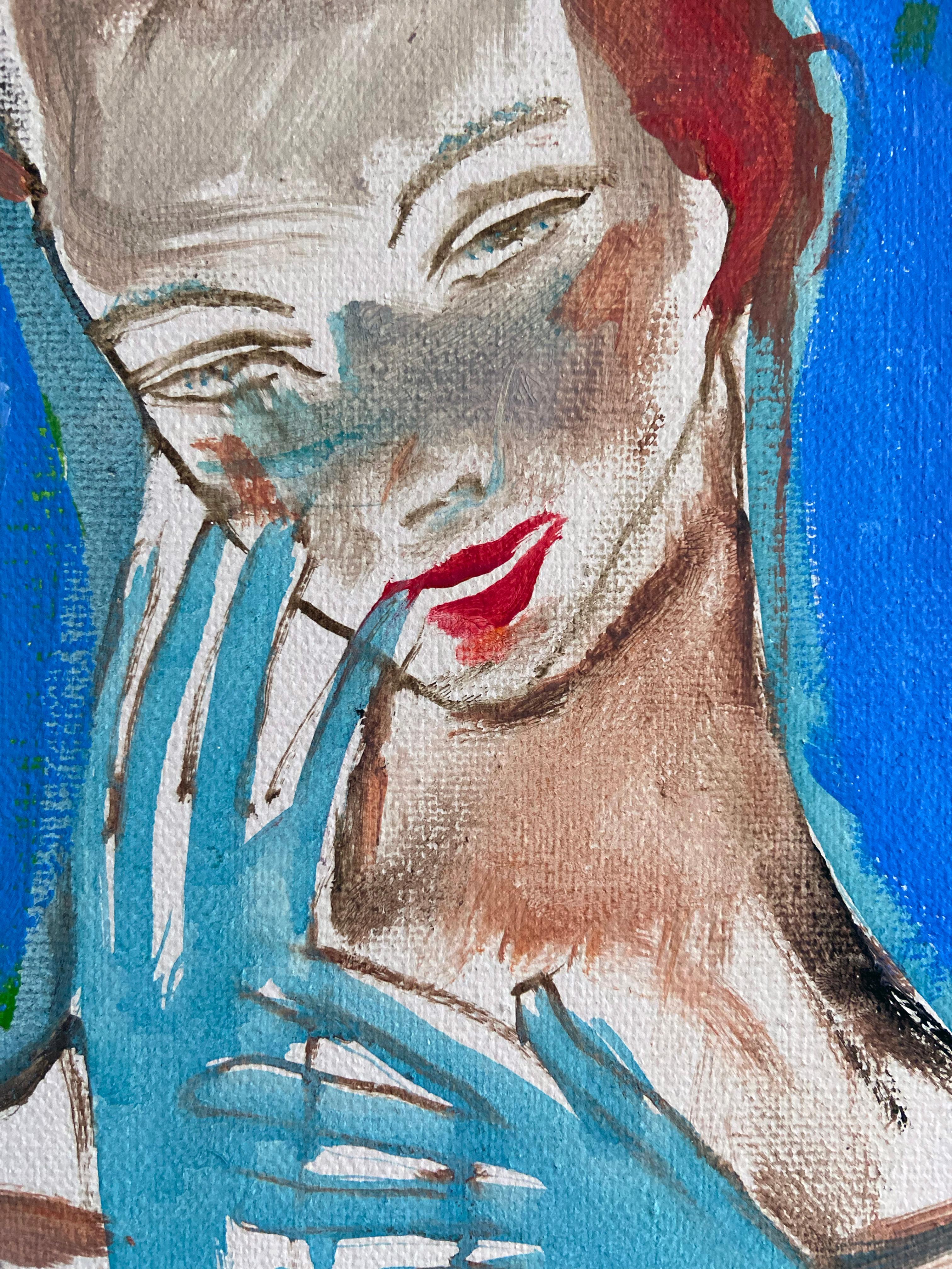 amantes  retrato - Painting Expresionismo abstracto de Anastasia Aureum
