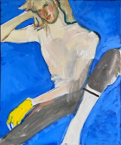 Lovers portrait nude in blue