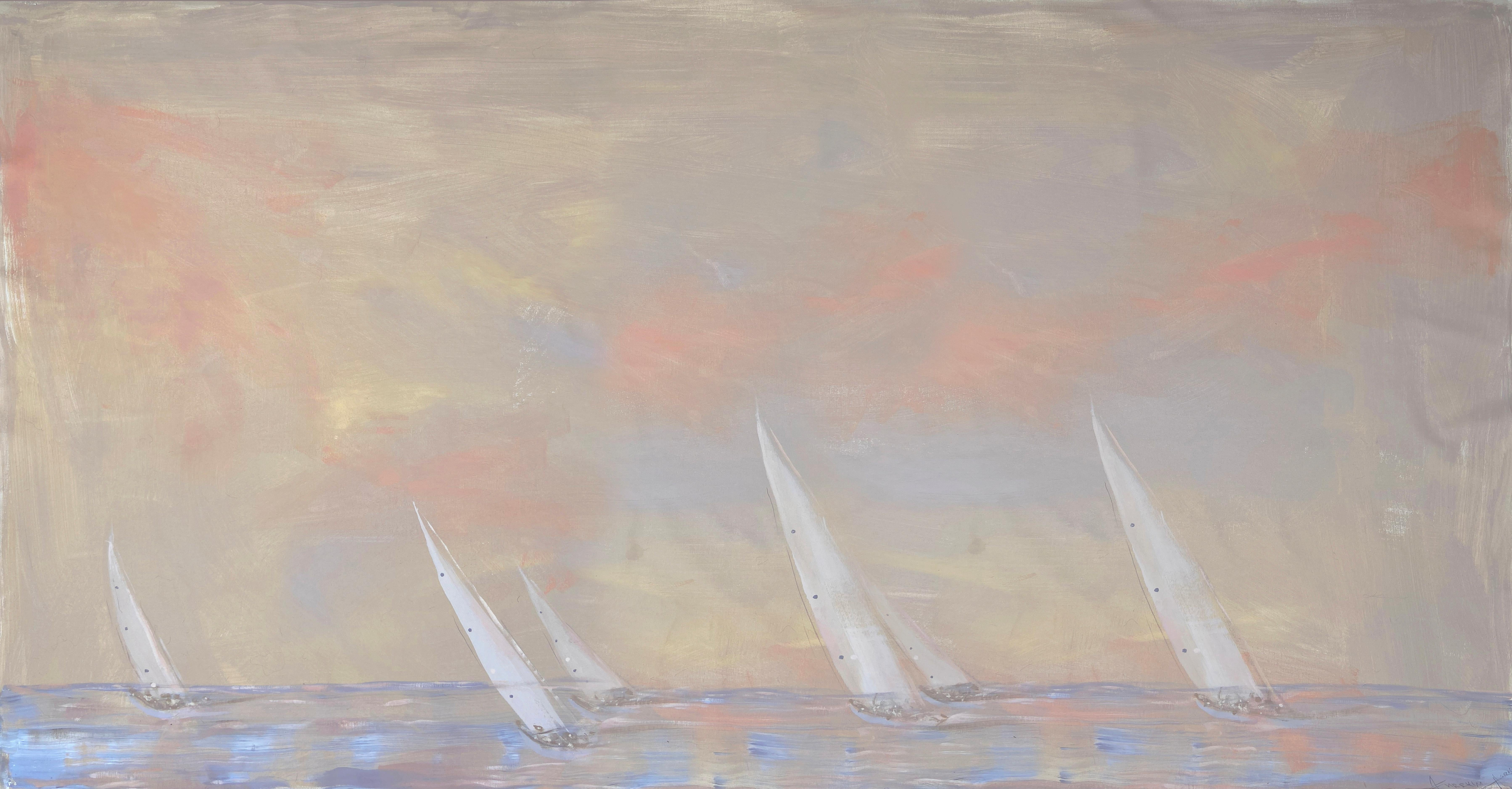 Anastasia Aureum Abstract Painting - Marine landscape Marine lovers