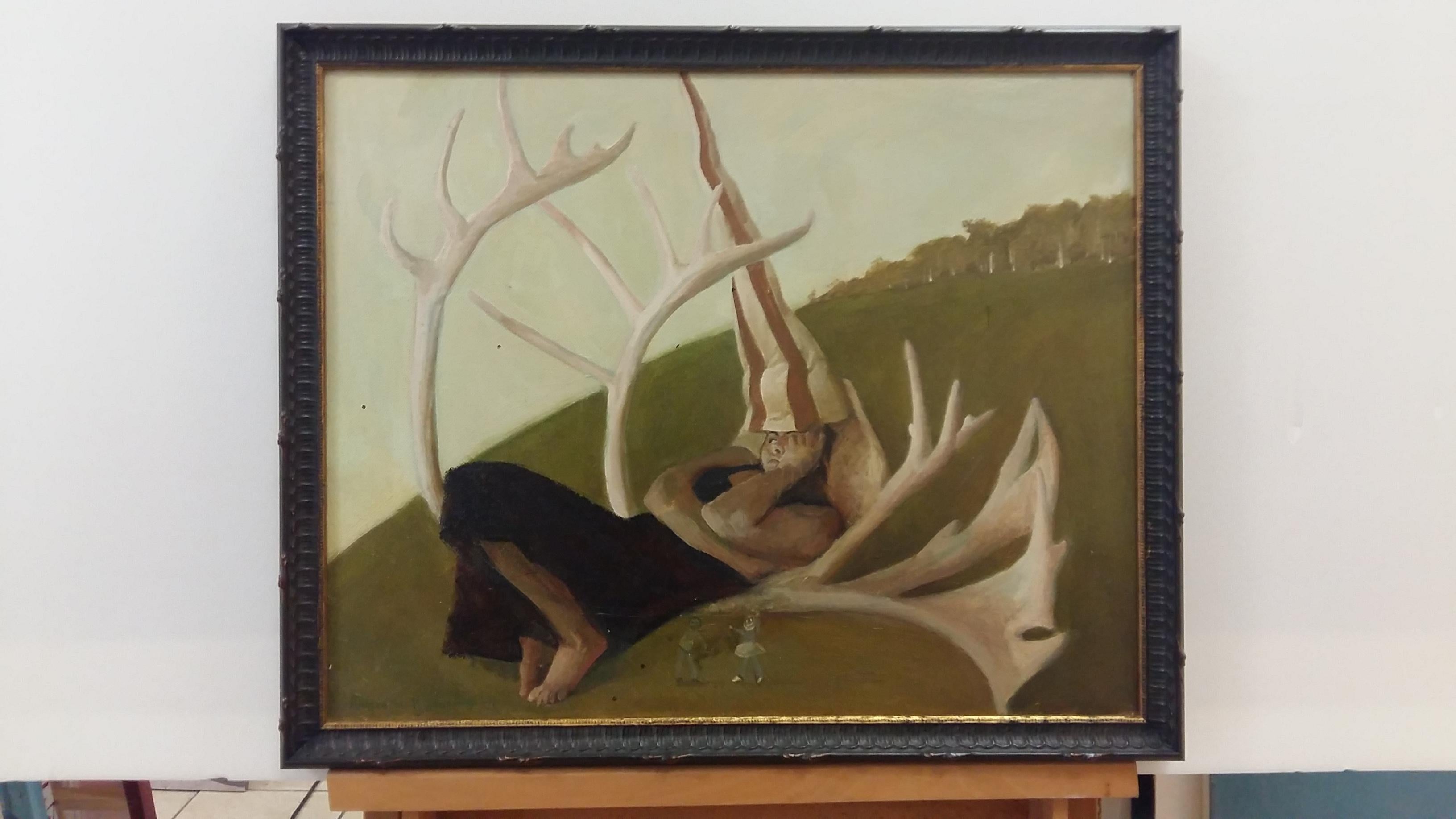 Reiterin, Akt, weiblich, Porträt (Moderne), Painting, von Anastasia Aureum