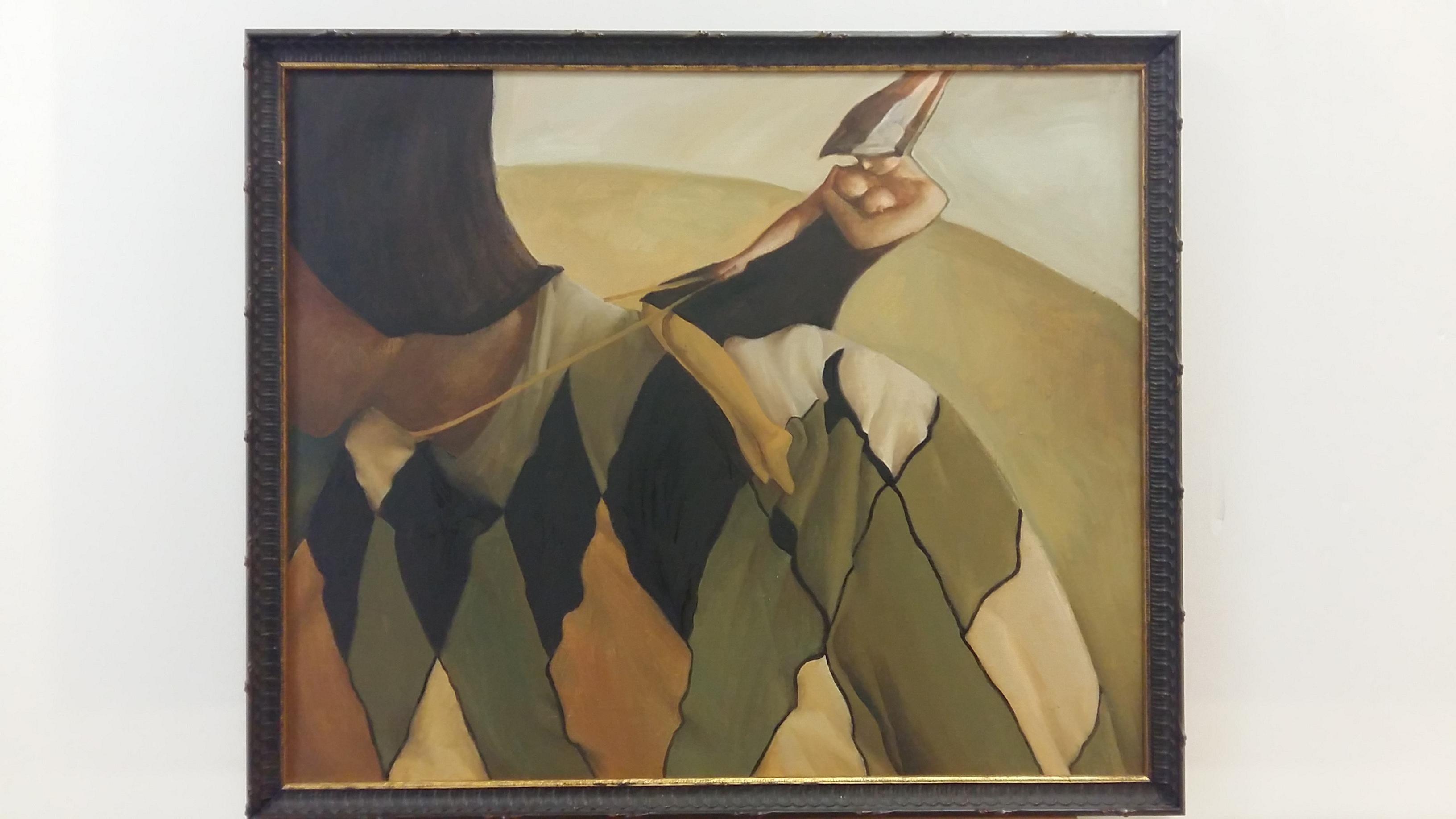 Reiterin, Akt, weiblich, Porträt (Braun), Figurative Painting, von Anastasia Aureum