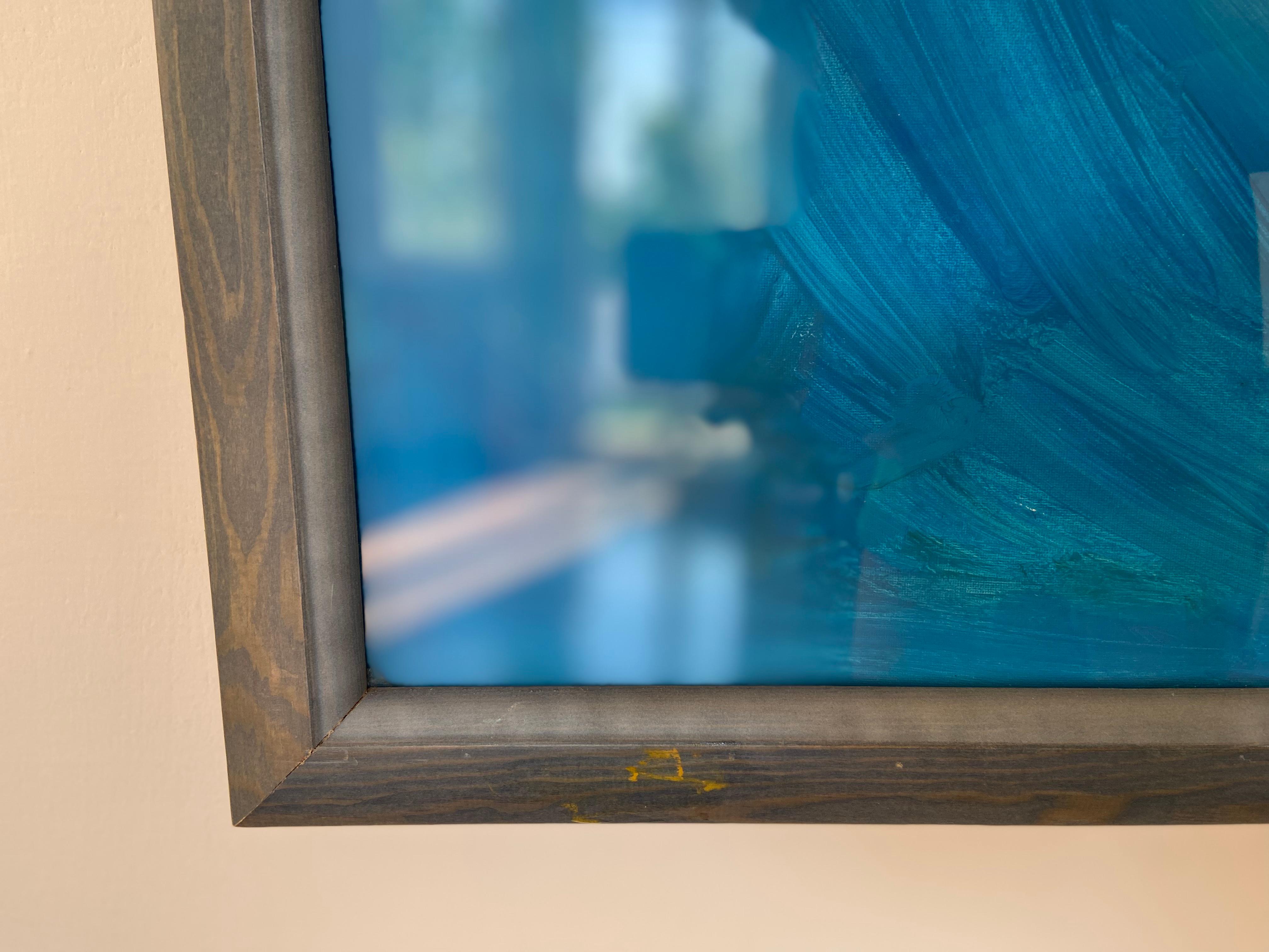 Figure couchée en bleu - Portrait expressionniste contemporain Nu érotique en vente 5