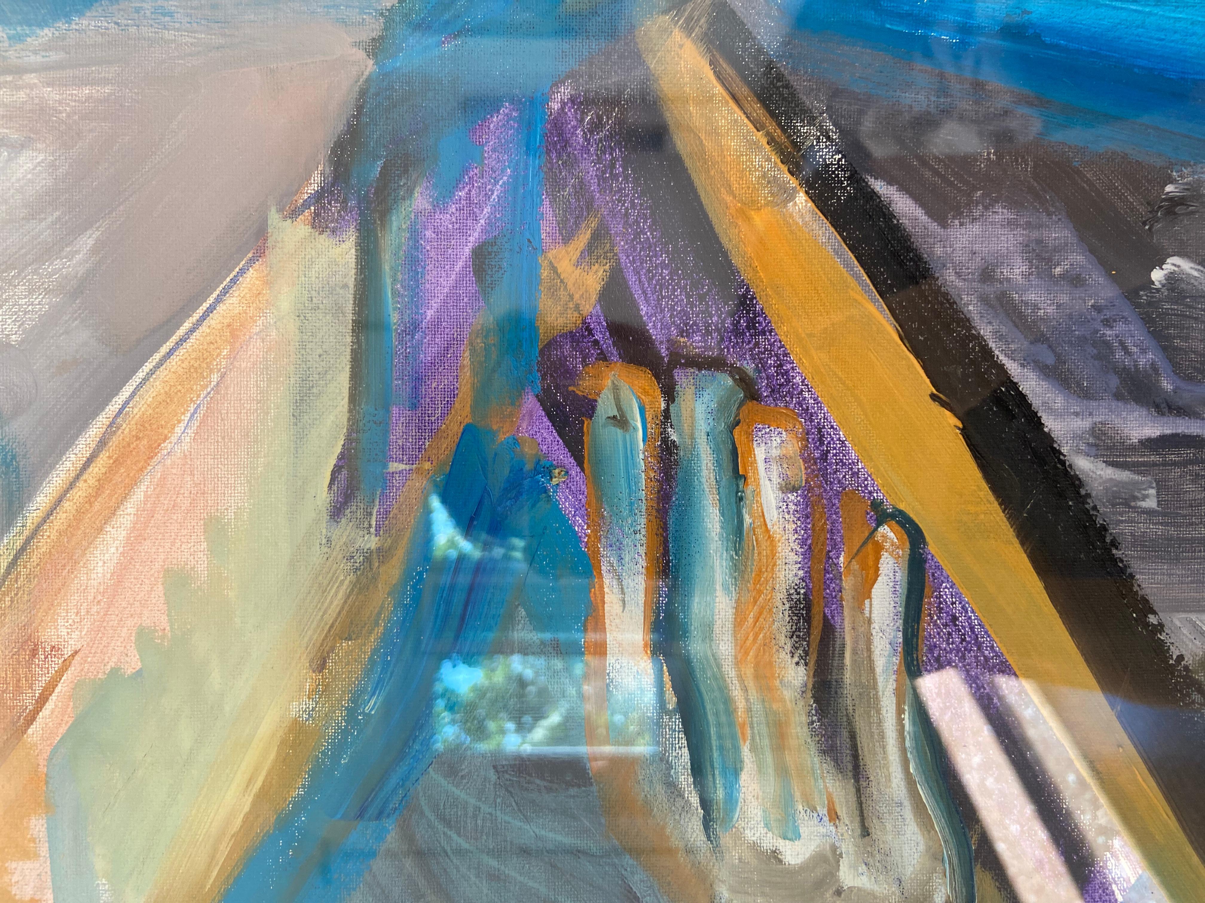 Figure couchée en bleu - Portrait expressionniste contemporain Nu érotique en vente 9