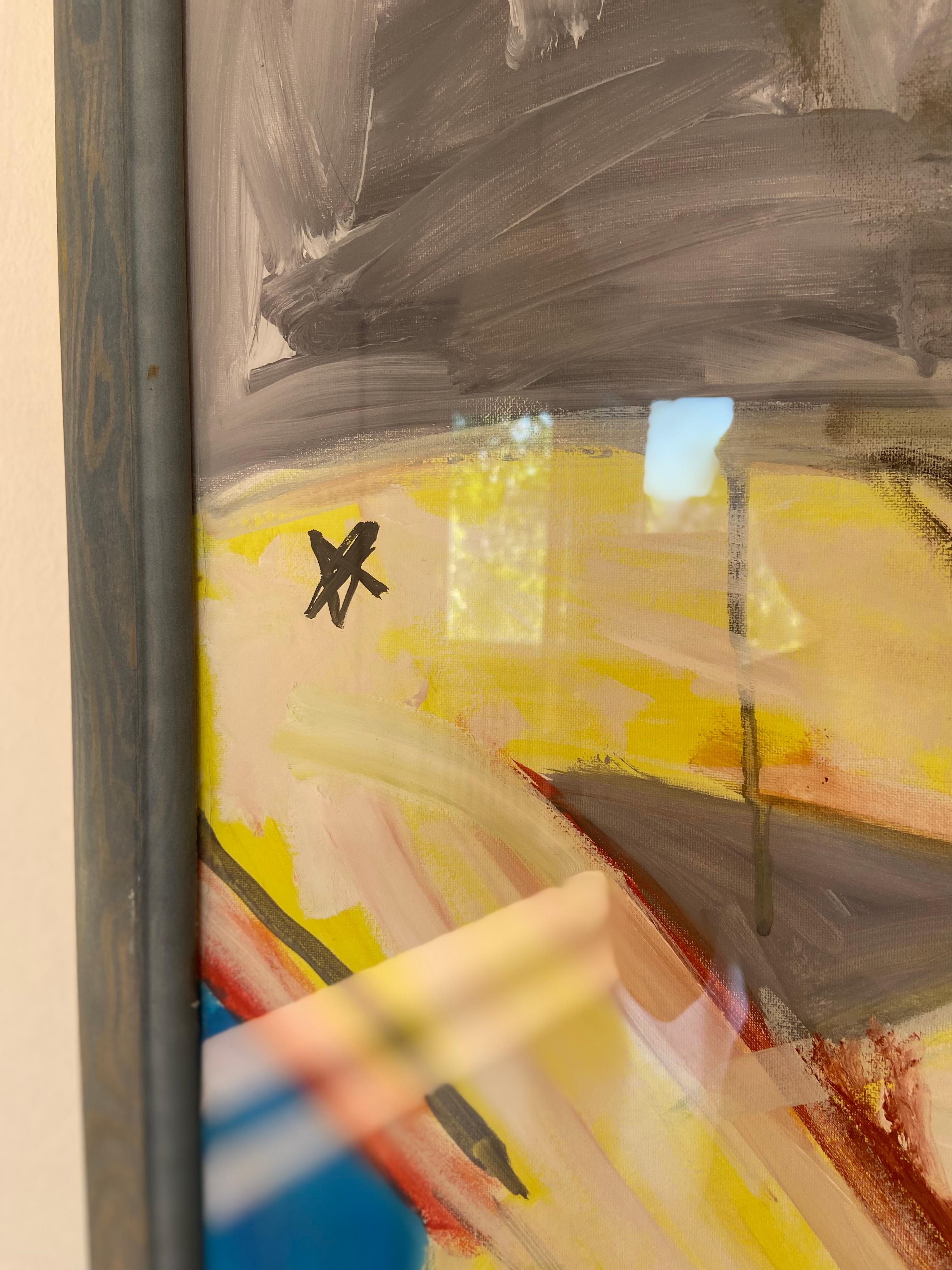 Figure couchée en bleu - Portrait expressionniste contemporain Nu érotique en vente 10