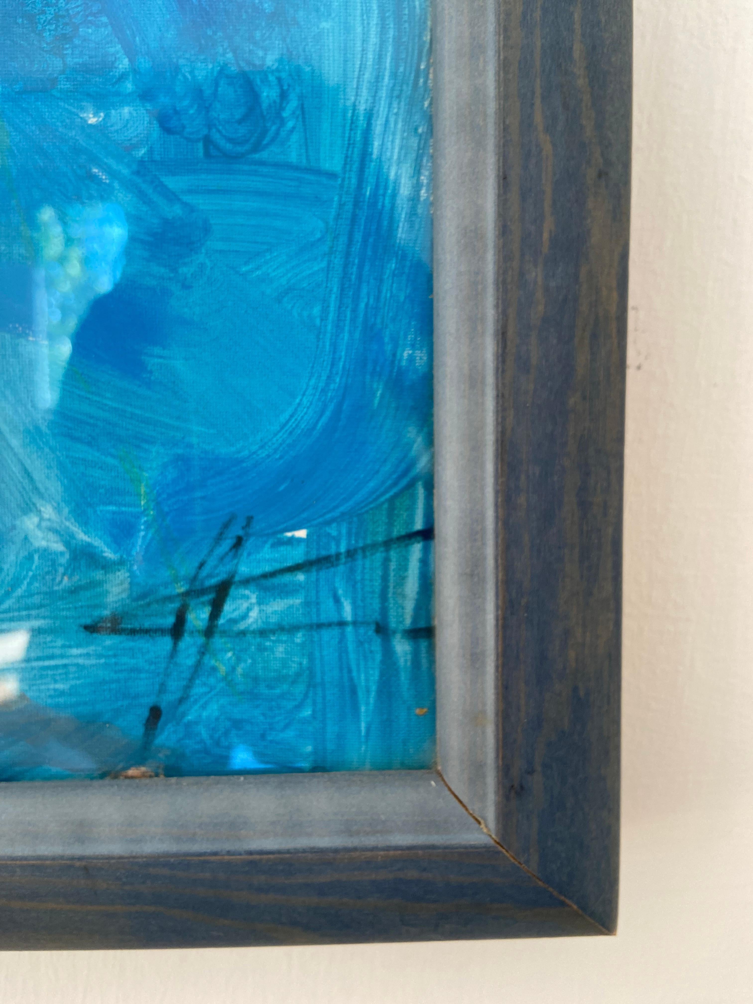 Figure couchée en bleu - Portrait expressionniste contemporain Nu érotique en vente 13