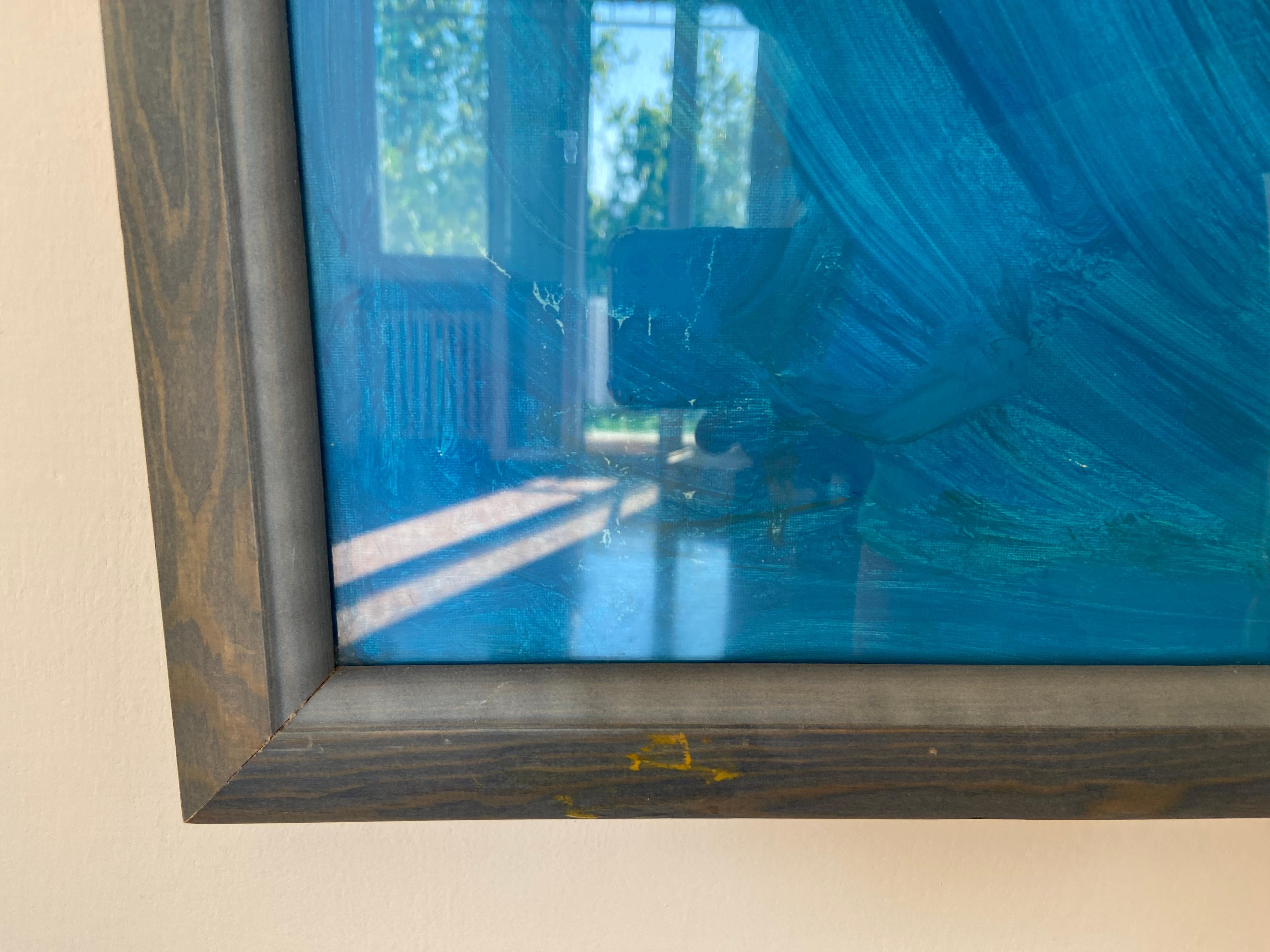 Figure couchée en bleu - Portrait expressionniste contemporain Nu érotique en vente 4