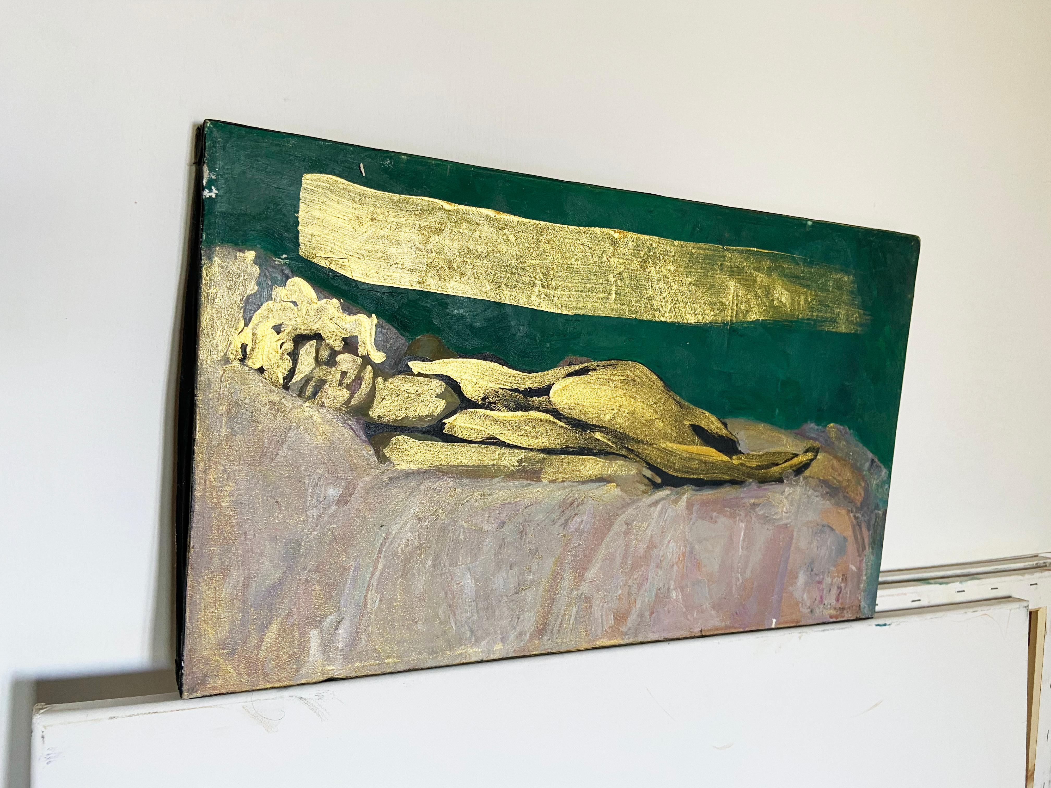 Sun ray portrait - Vienna Secession Painting by Anastasia Aureum