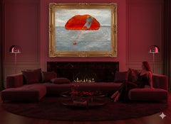 Surrealistisches Ölgemälde „Liebe“ auf Leinwand, 21. Jahrhundert, 90 x 110 cm