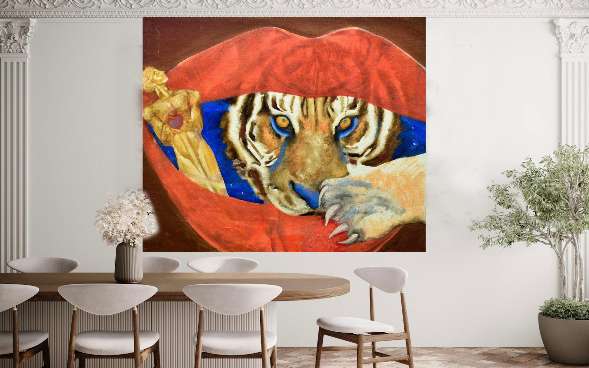 Tiger Oscar – Painting von Anastasia Aureum
