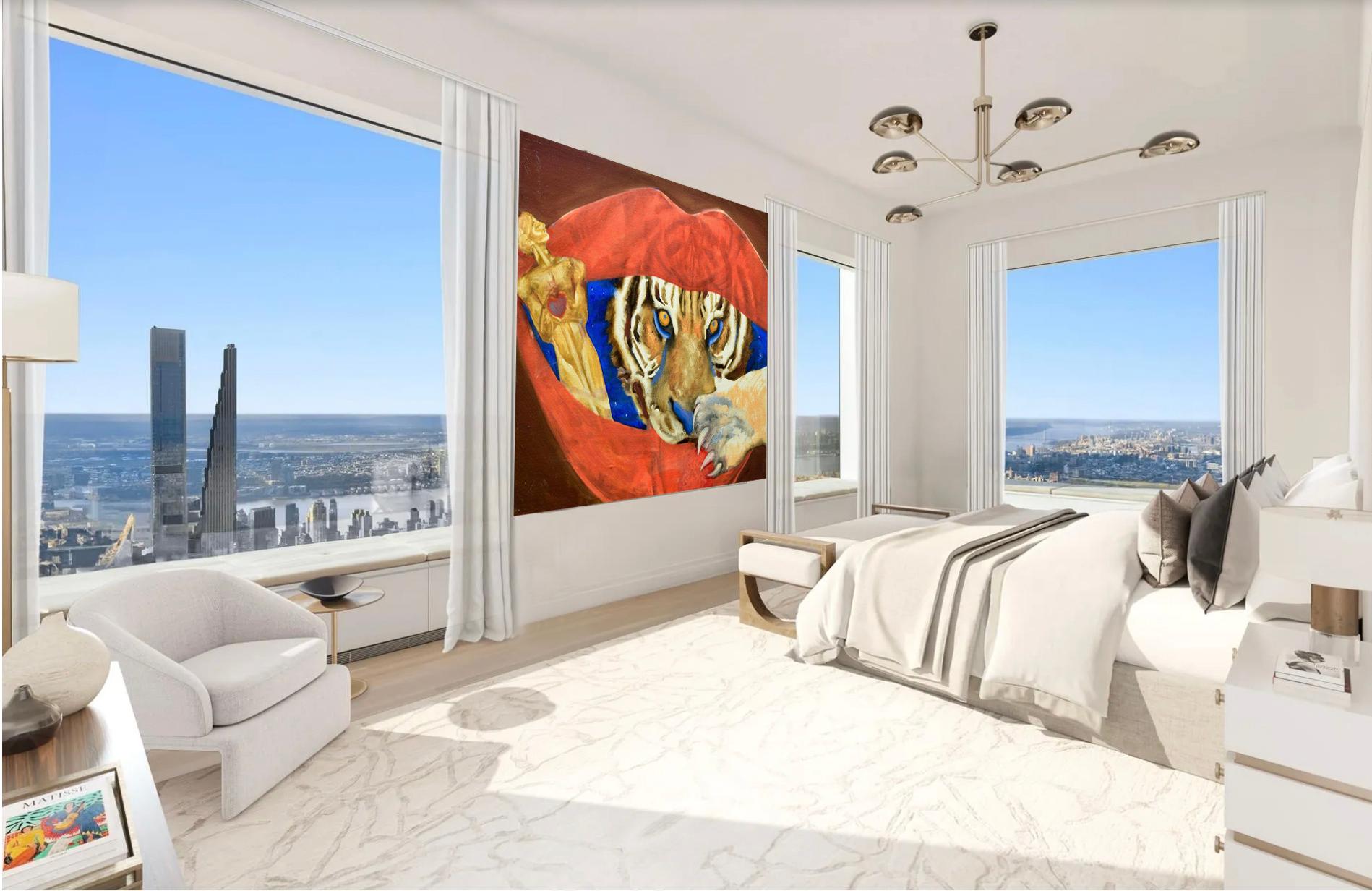 Tiger Oscar (Surrealismus), Painting, von Anastasia Aureum