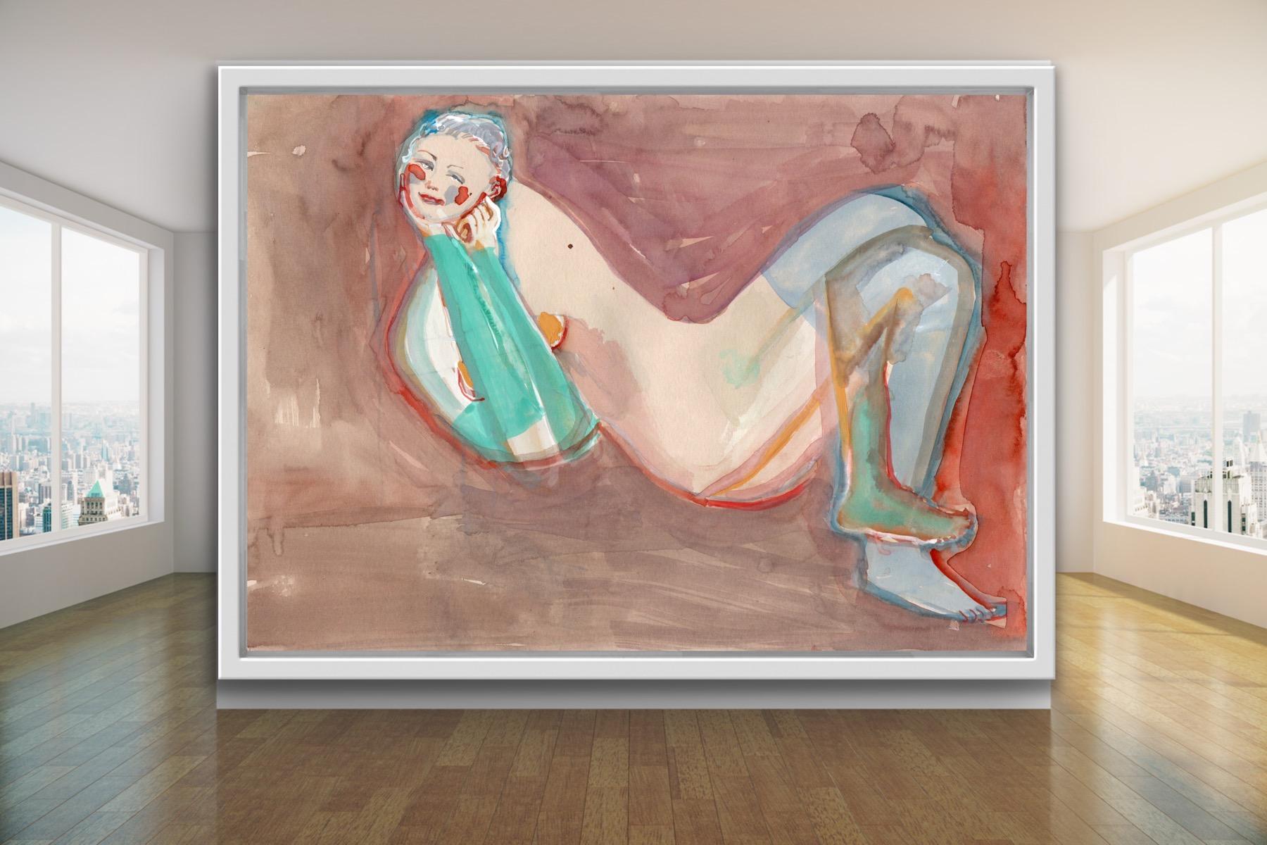 Katusha nu (Schwarz), Nude Painting, von Anastasia Aureum