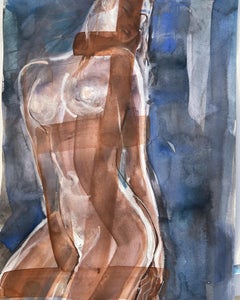 female, nude, figure, abstract art, figurative, Nu poster Olly