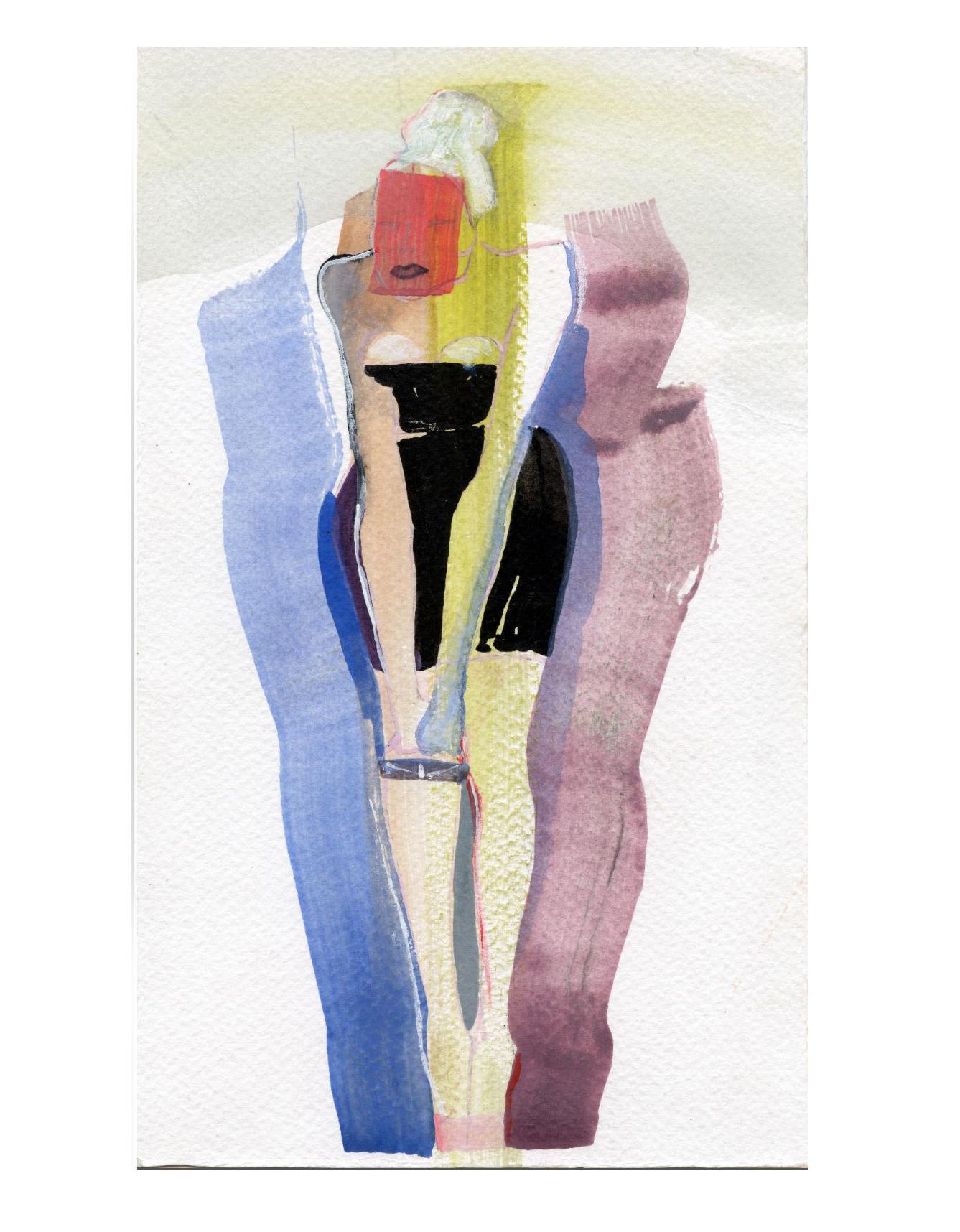 woman  print Anna - Gray Abstract Print by Anastasia Aureum