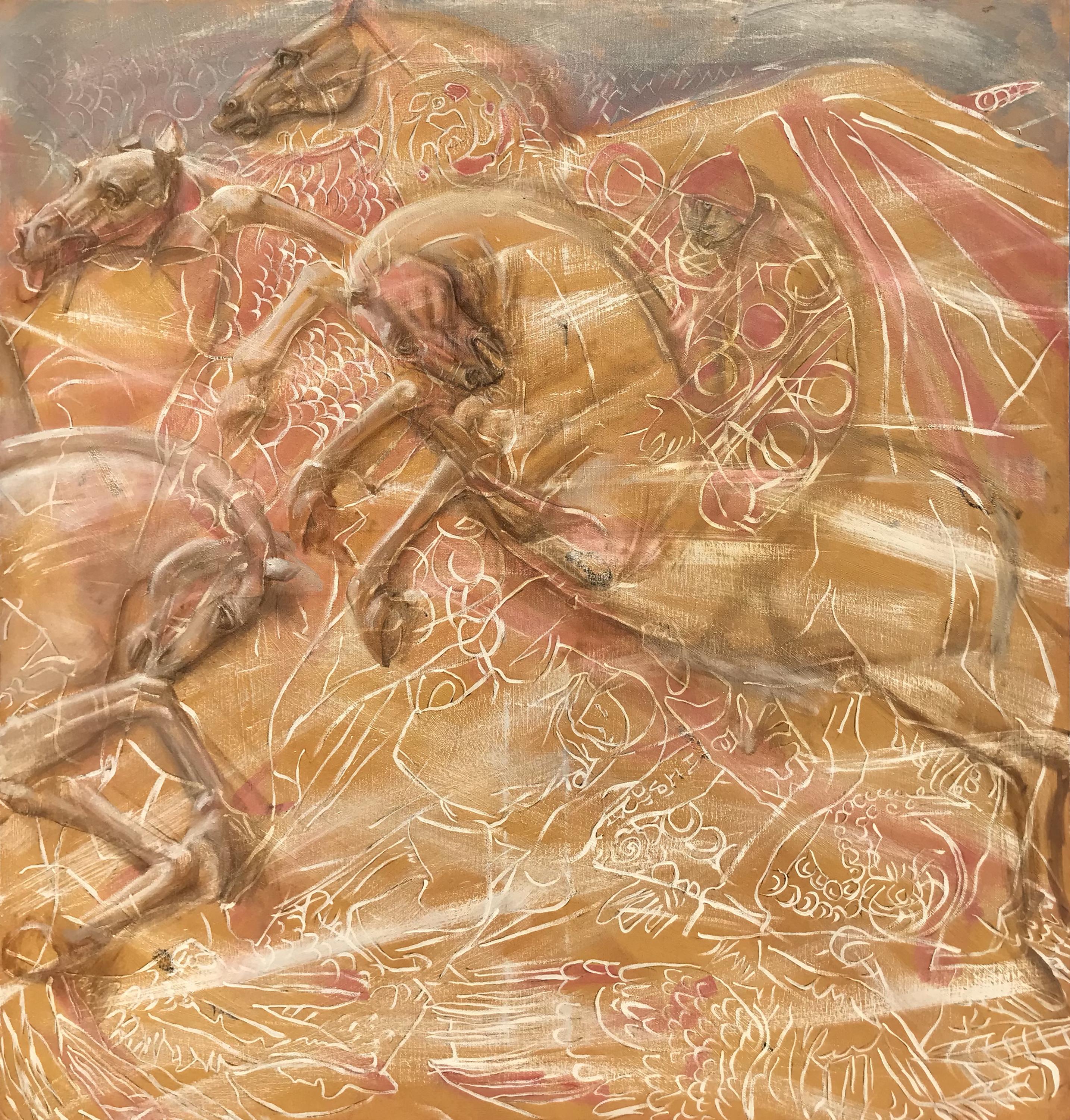 lovers on horses golden race For Sale 9