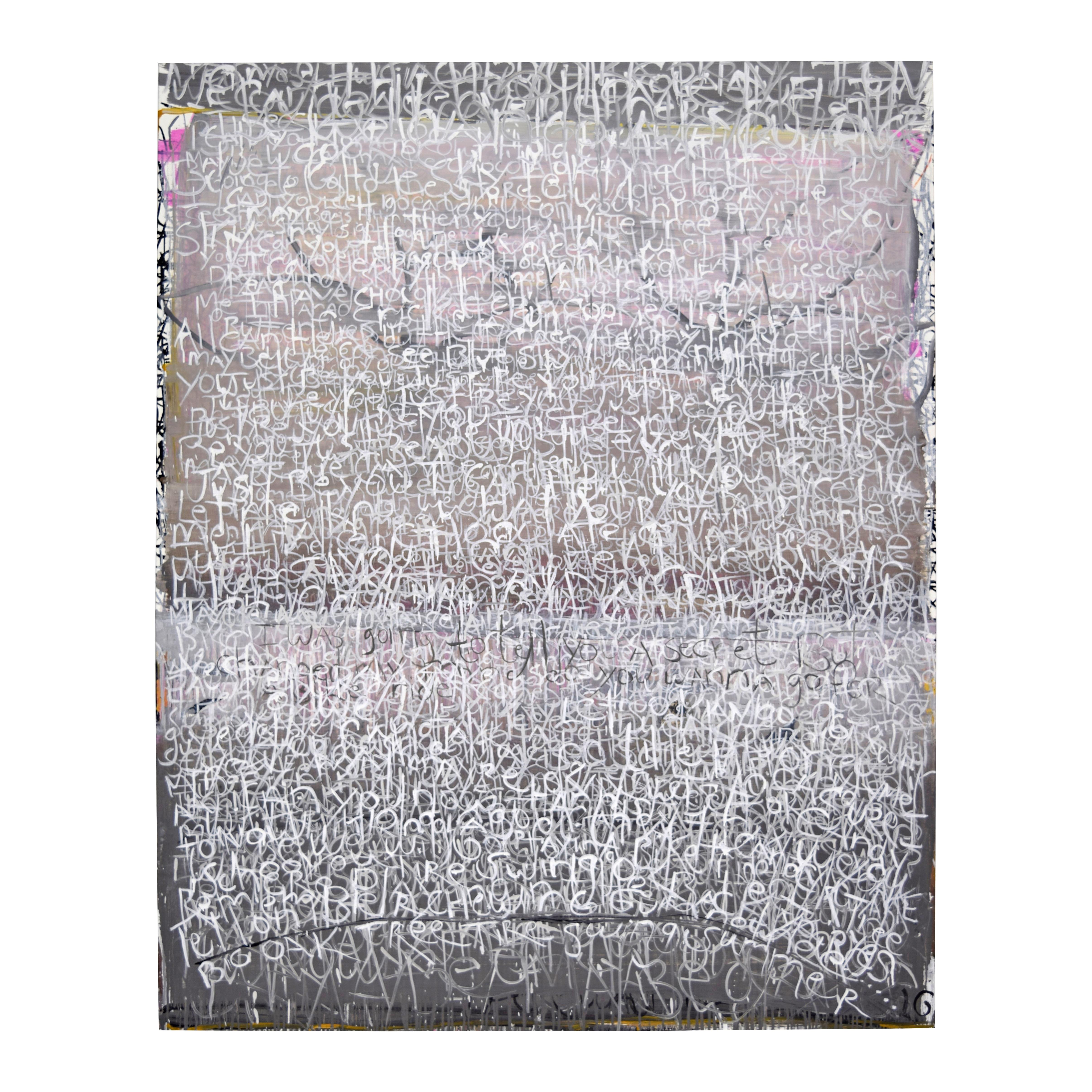 Anastasia Faiella Abstract Painting - Memories in White on Gray & Lavender