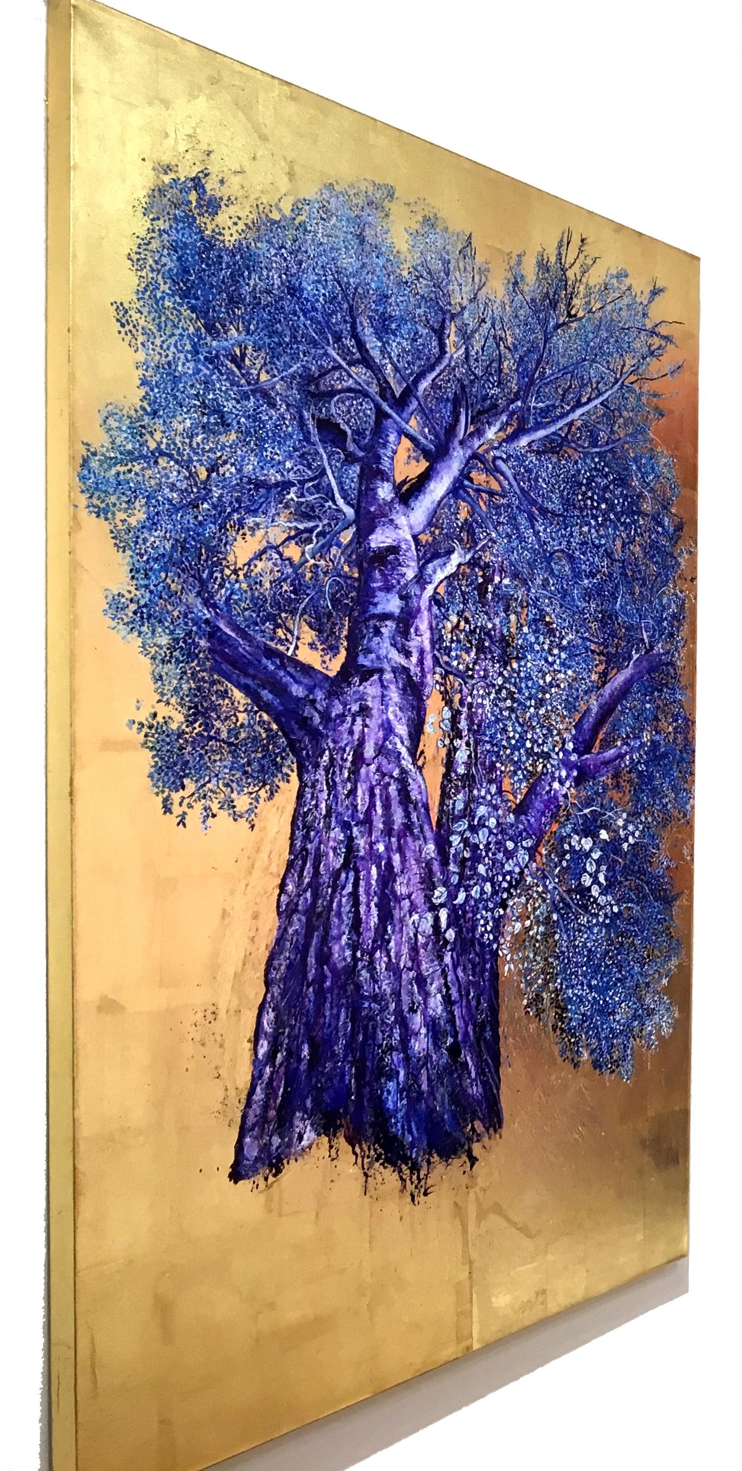 Anastasia Gklava Mesmerizing Oil On Canvas With Gold Leaf
