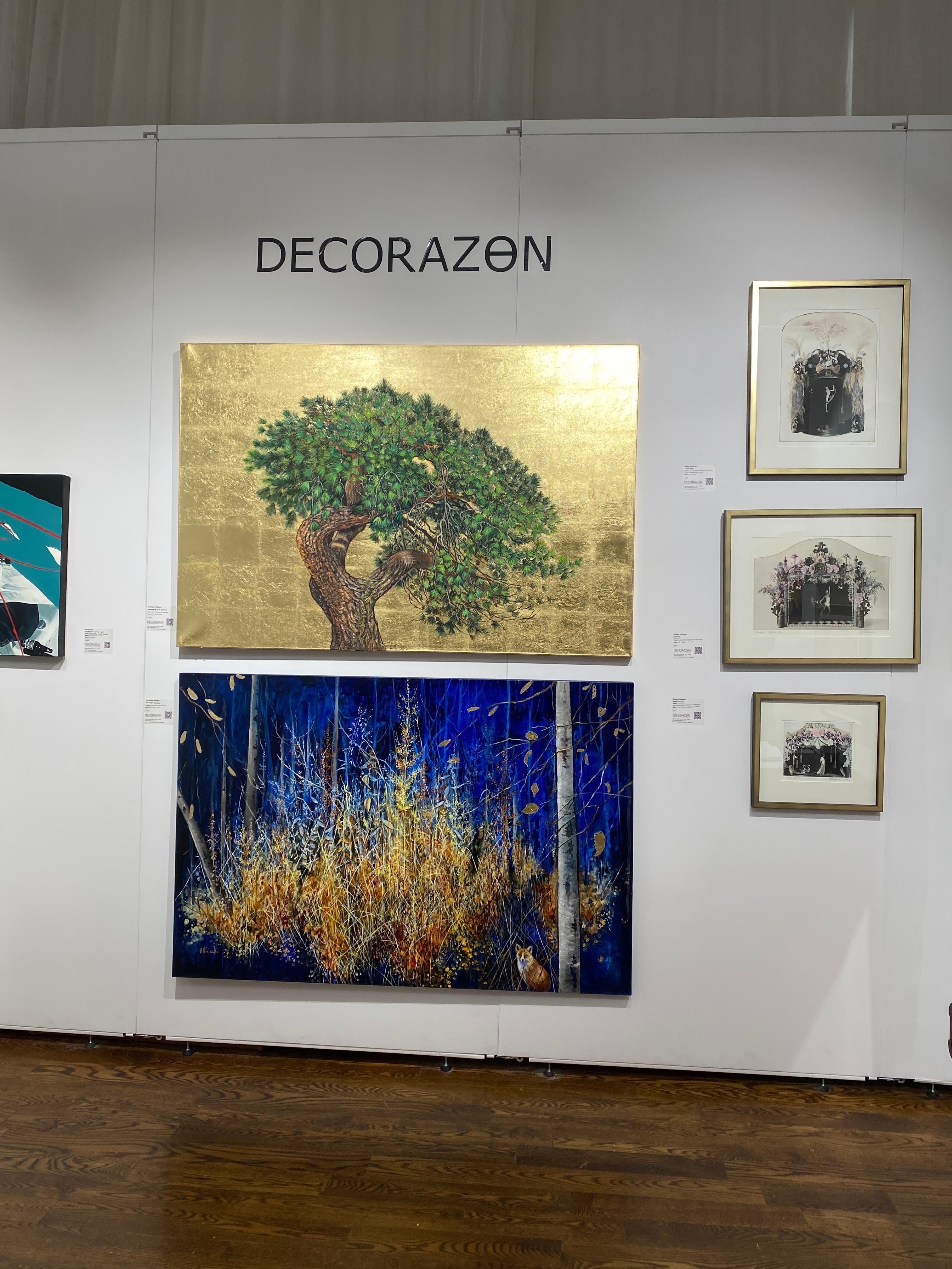Anastasia Gklava - Qualcosa di molto speciale
Olio e foglia d'oro su tela
39 x 59 pollici / 100 x 150 cm

Rever di tranquilla eleganza e riverenza per la natura, 