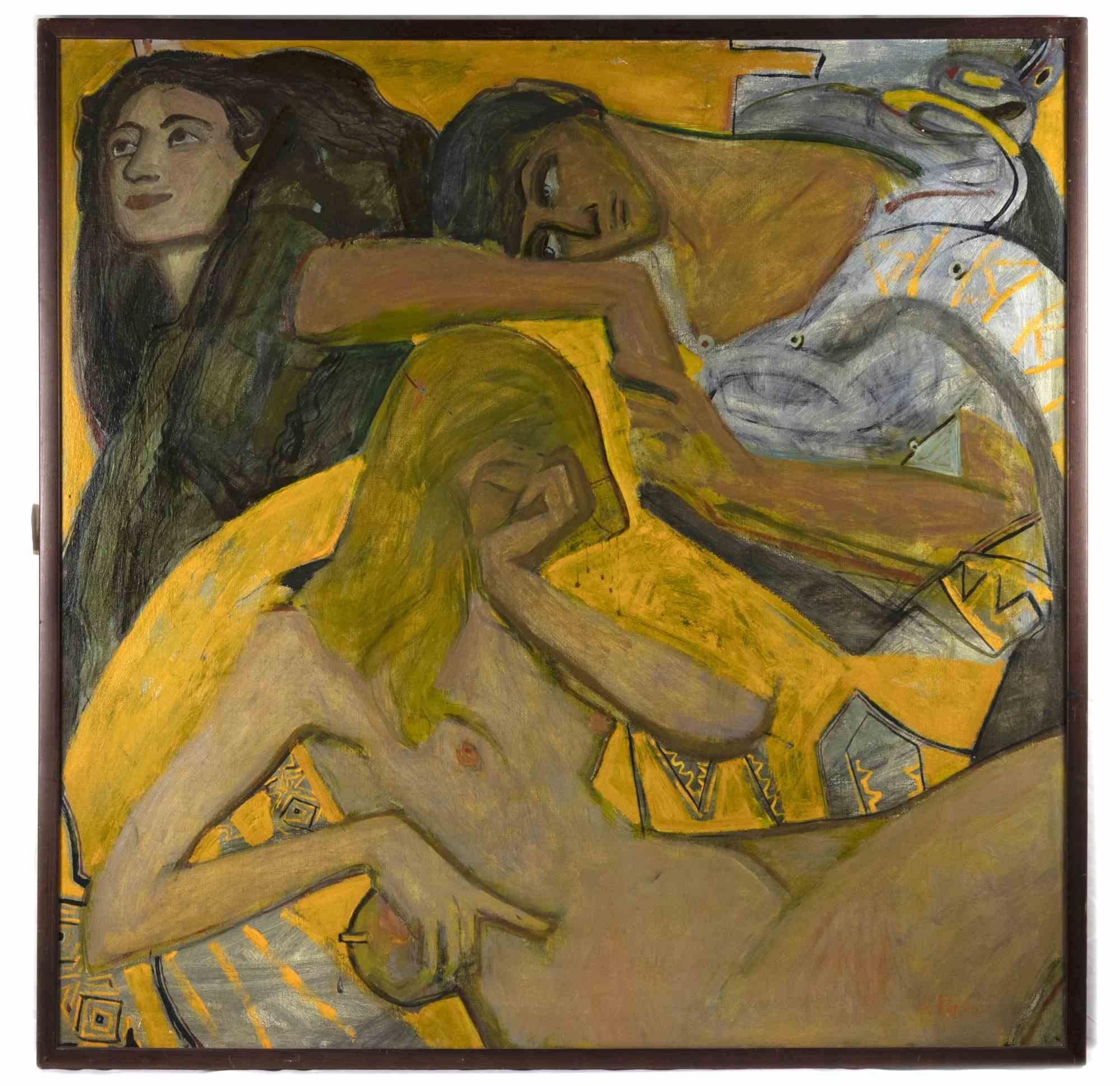 Cage d'or - Adam et Ève - Peinture à l'huile  par Anastasia Kurakina - 2005