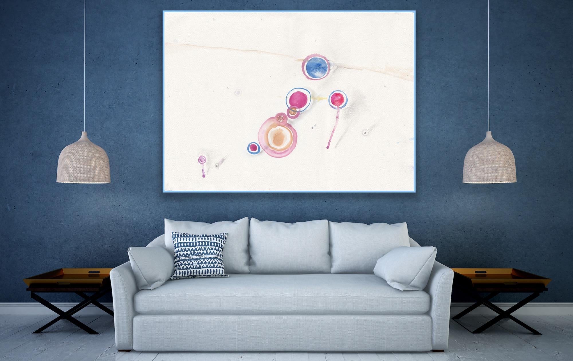 painting on glicee print circles For Sale 2