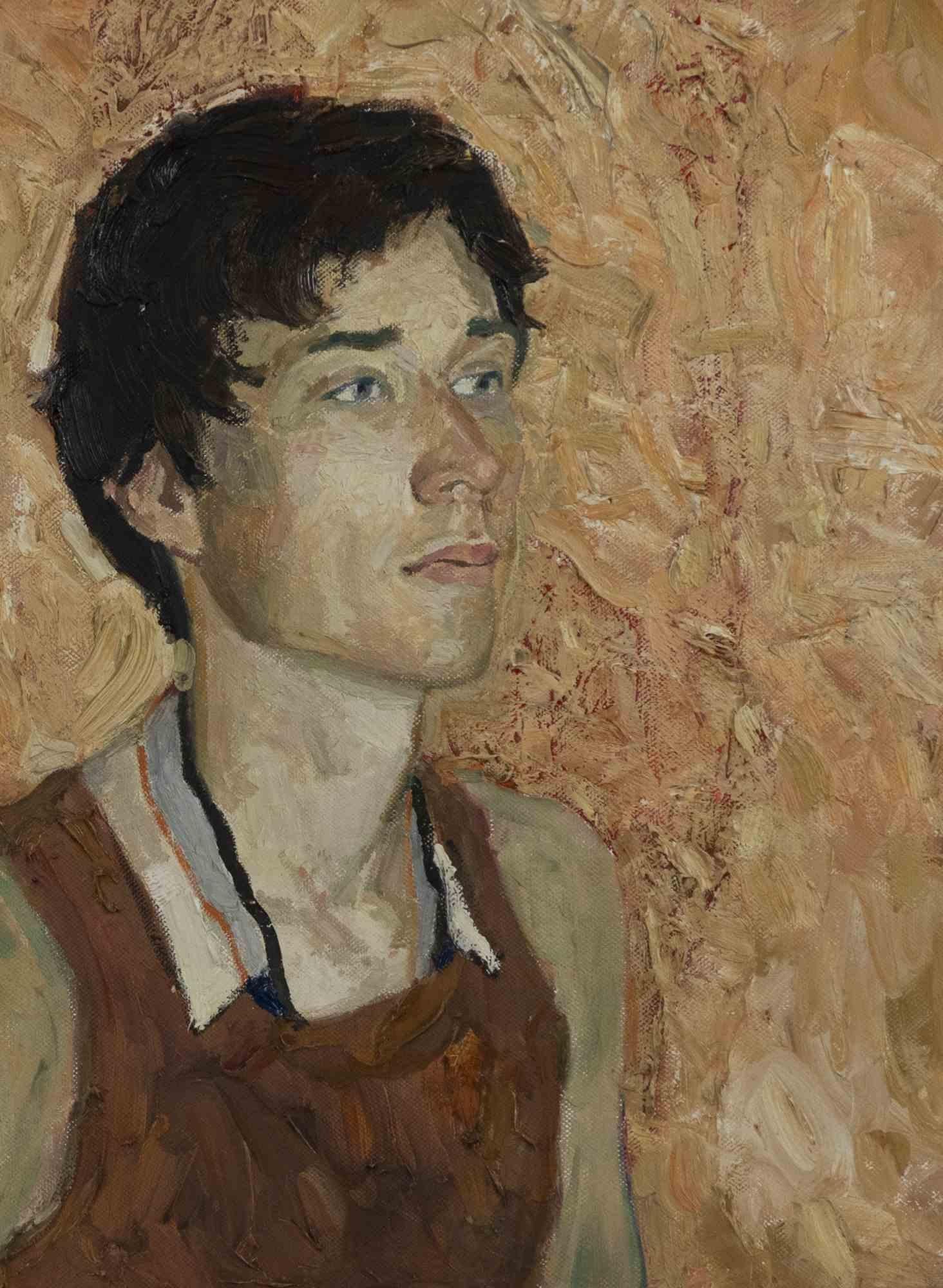 Porträt eines Jungen – Öl auf Leinwand von Anastasia Kurakina – 2010er Jahre im Angebot 1