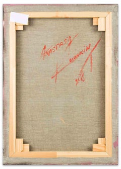 Frau in Orange – Ölgemälde  Anastasia Kurakina – von Anastasia – 2018