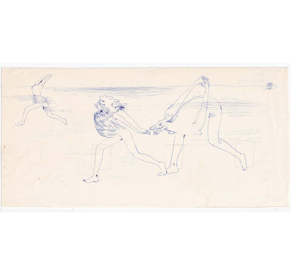 Ernest Rouart The Sparrow Original Pencil Drawing by Ernest Rouart