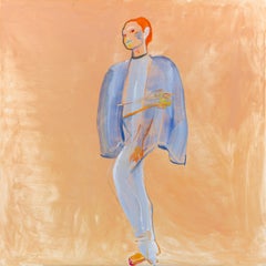 Portrait painting ballerina blue