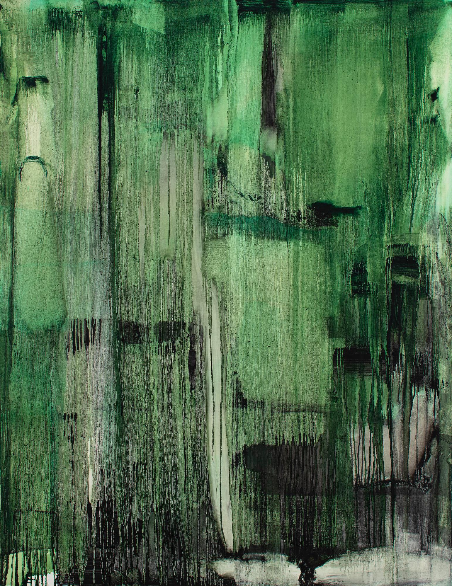 Ohne Titel (grün) – Painting von Anastasia Pelias