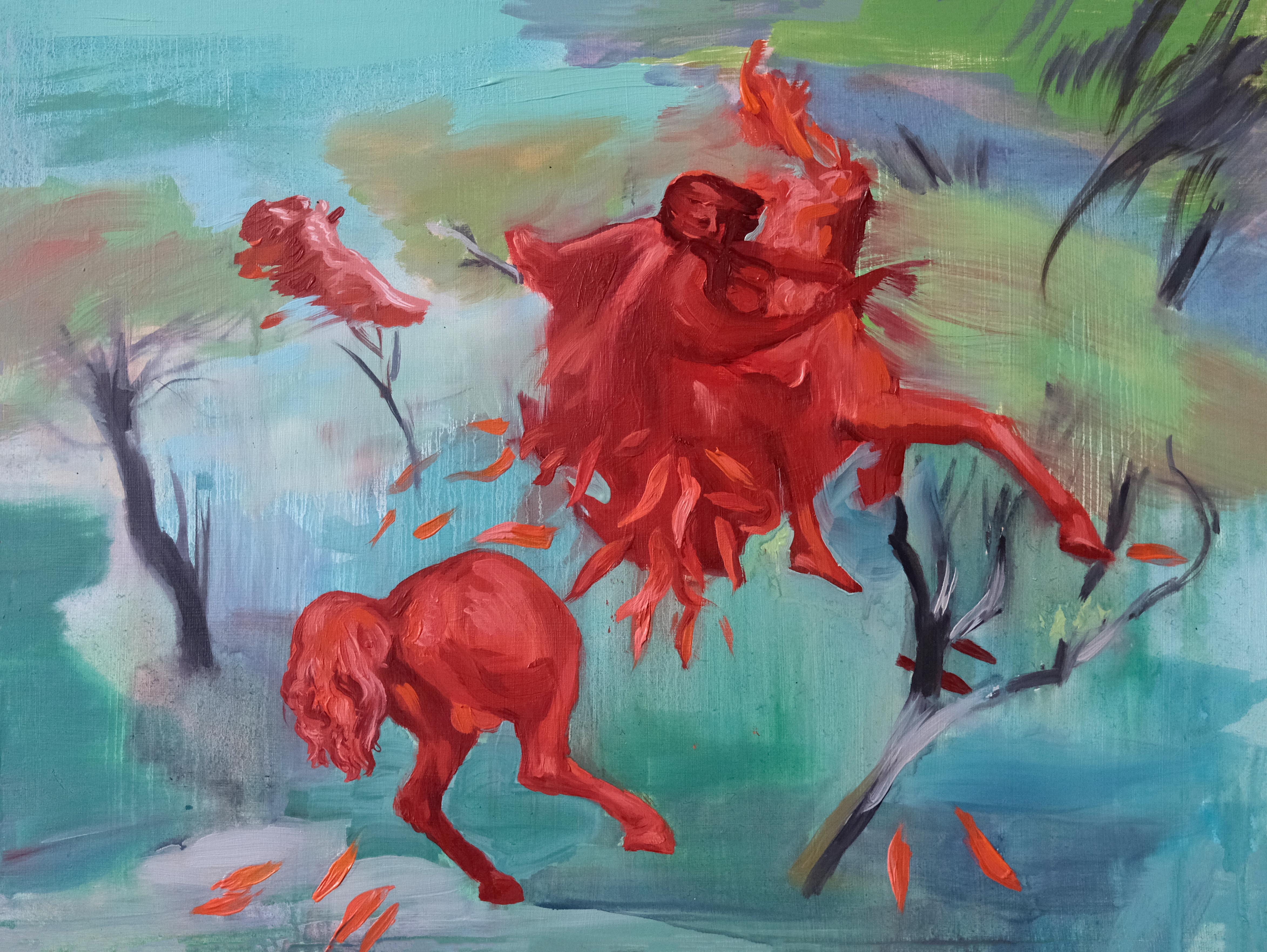 Hippo_schism Horse, apocalypsis, red horse, water, broken horse, horse rider