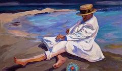 Turning of the Tide portrait, portraiture, sea, blue, sand, Crete, cretan