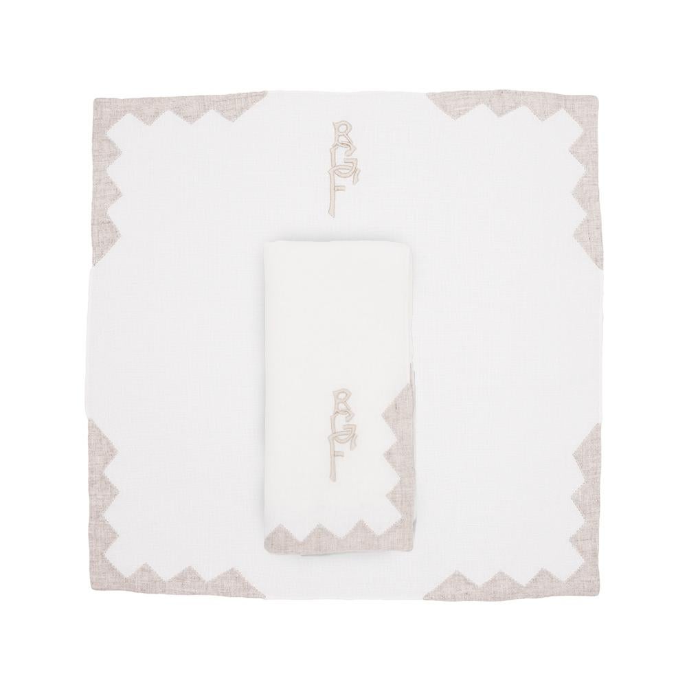 Anastasia Table Linens by Julia B. 'Oatmeal' For Sale