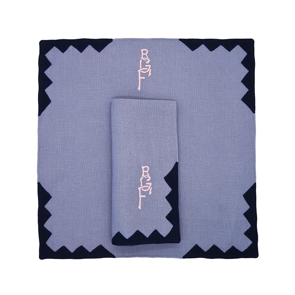 Anastasia Table Linens by Julia B. 'Wedgewood Blue' For Sale