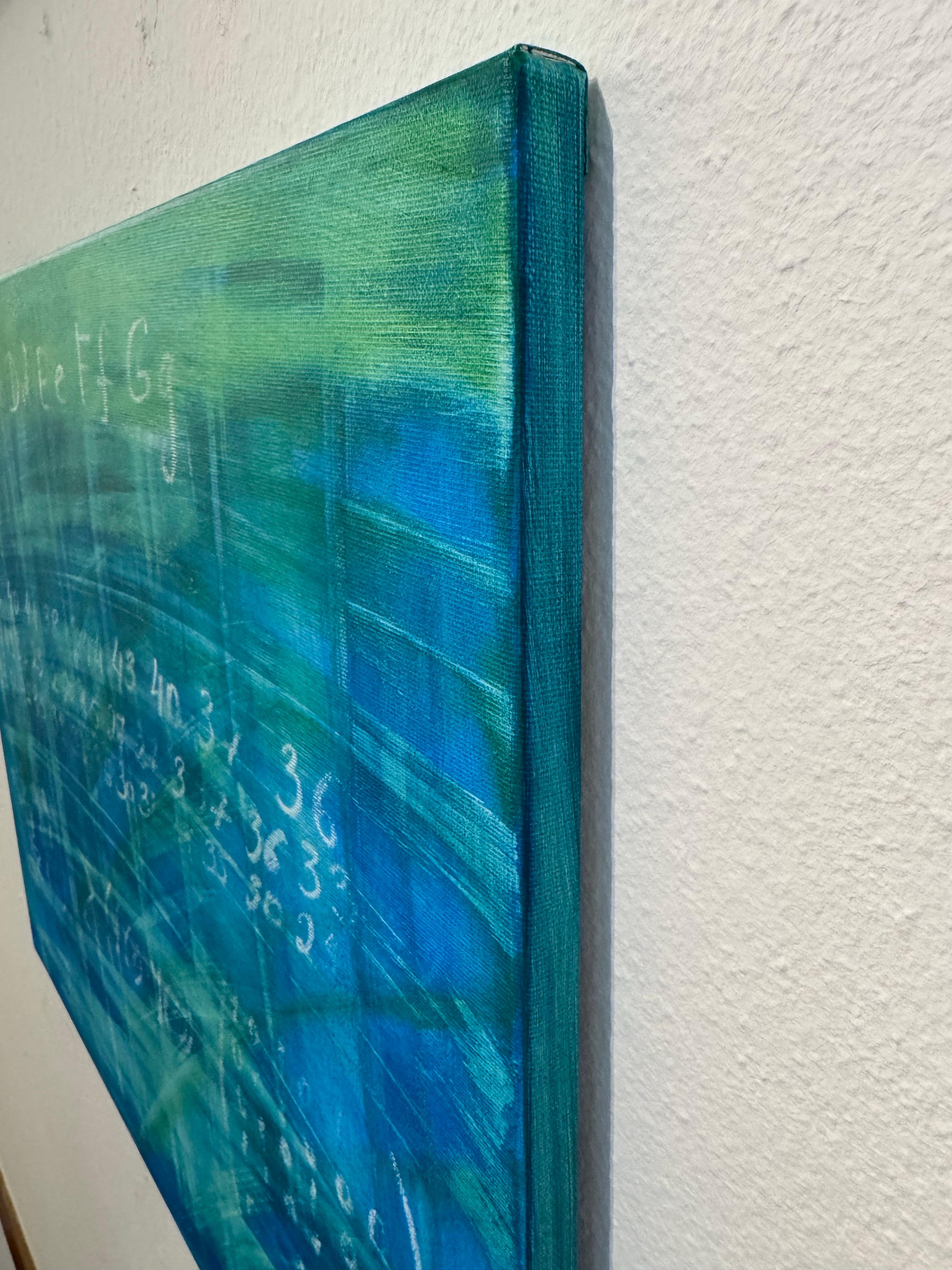 Vecchia lavagna della scuola Pittura originale  Serie Scienza e Arte in vendita 7
