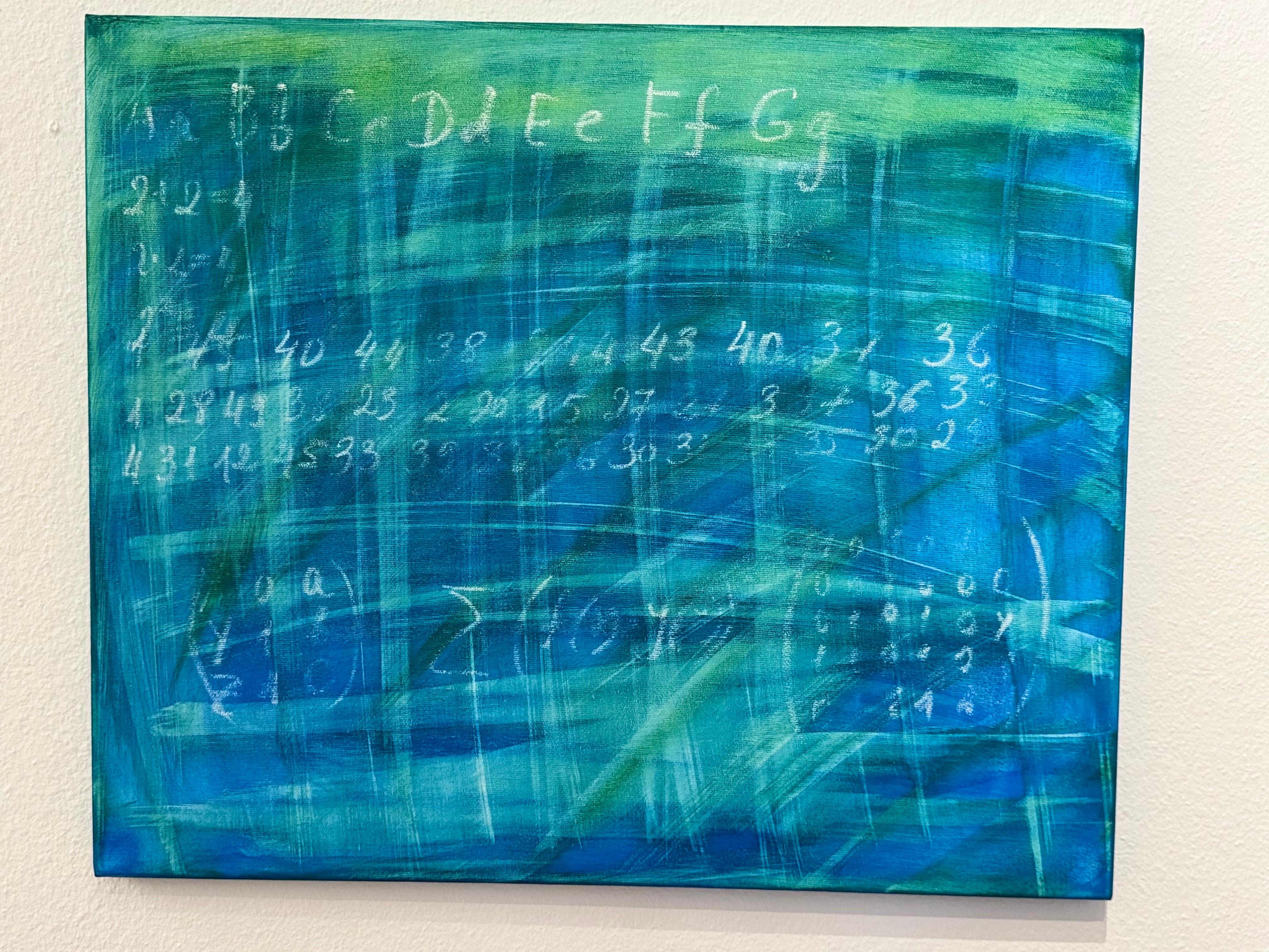 Vecchia lavagna della scuola Pittura originale  Serie Scienza e Arte - Painting Color-Field di Anastasia Vasilyeva 