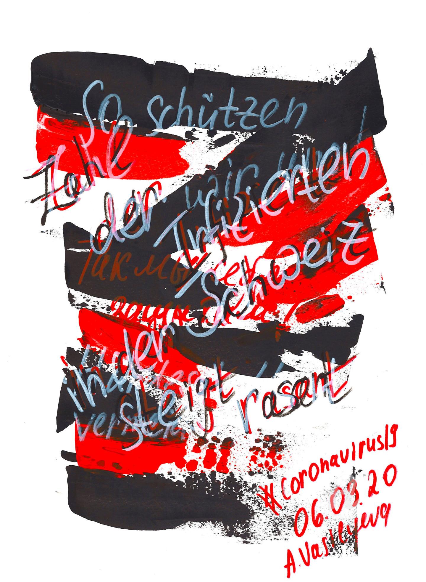 Abstract Drawing di Anastasia Vasilyeva - 06.03.2020 - Possiamo prevenire la diffusione del COVID-19? COVID-19 Pittura, 2020