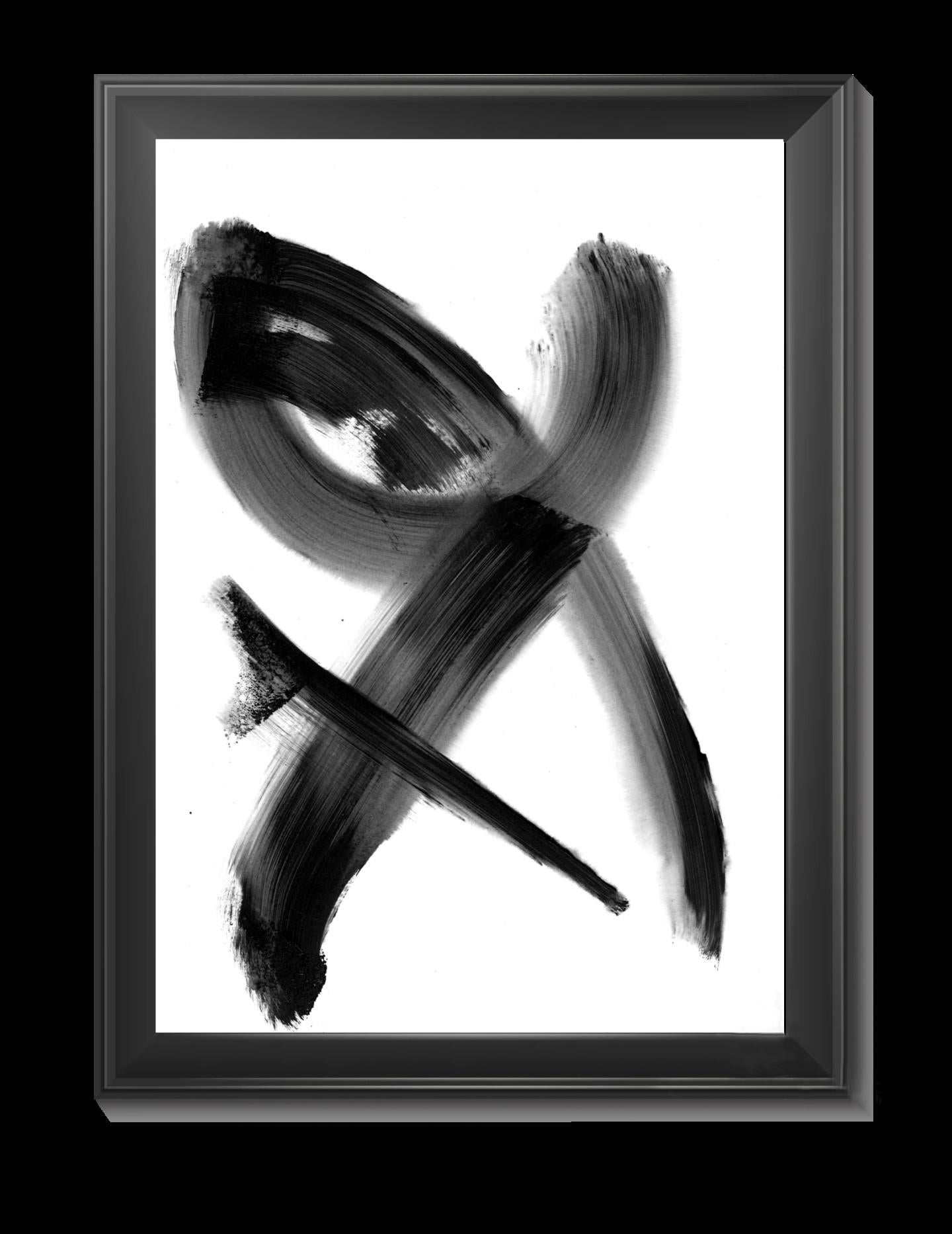 Nero Bianco Astrazione 010 Quadro di Anastasia Vasilyeva, 2019 in vendita 1