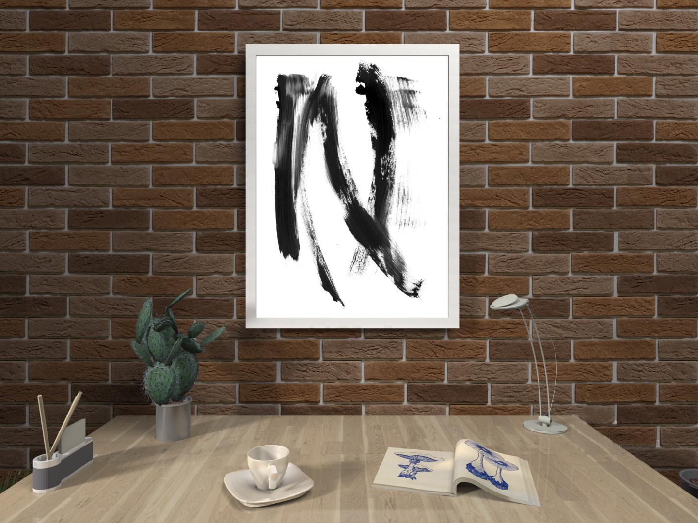 Black White Abstraction 011 Painting by Anastasia Vasilyeva, 2019 For Sale 1