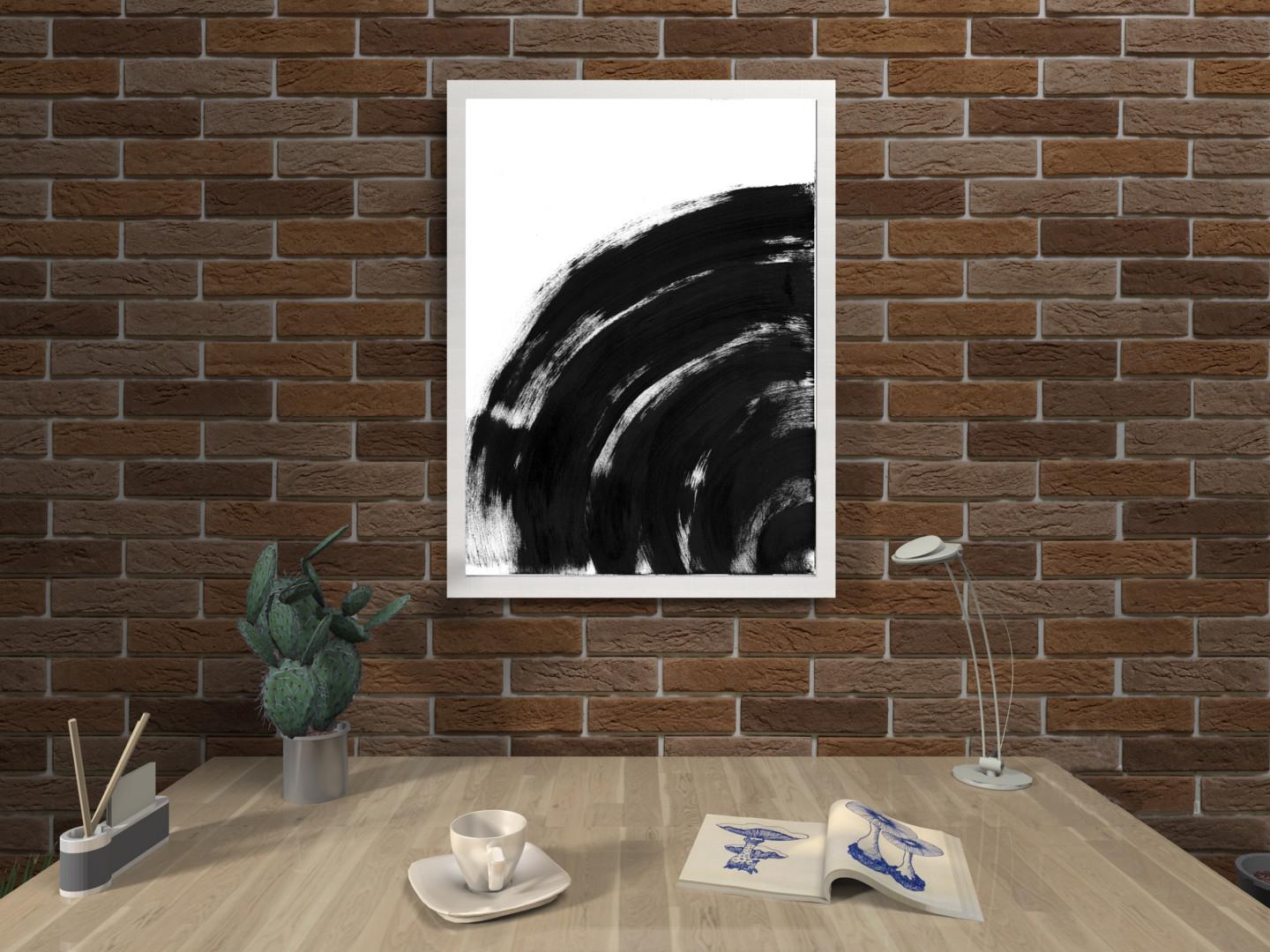Black White Abstraction 013 Painting by Anastasia Vasilyeva, 2019 For Sale 1