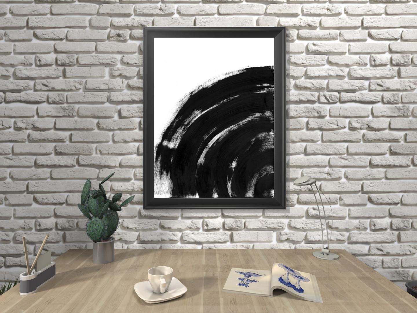 Black White Abstraction 013 Painting by Anastasia Vasilyeva, 2019 For Sale 2