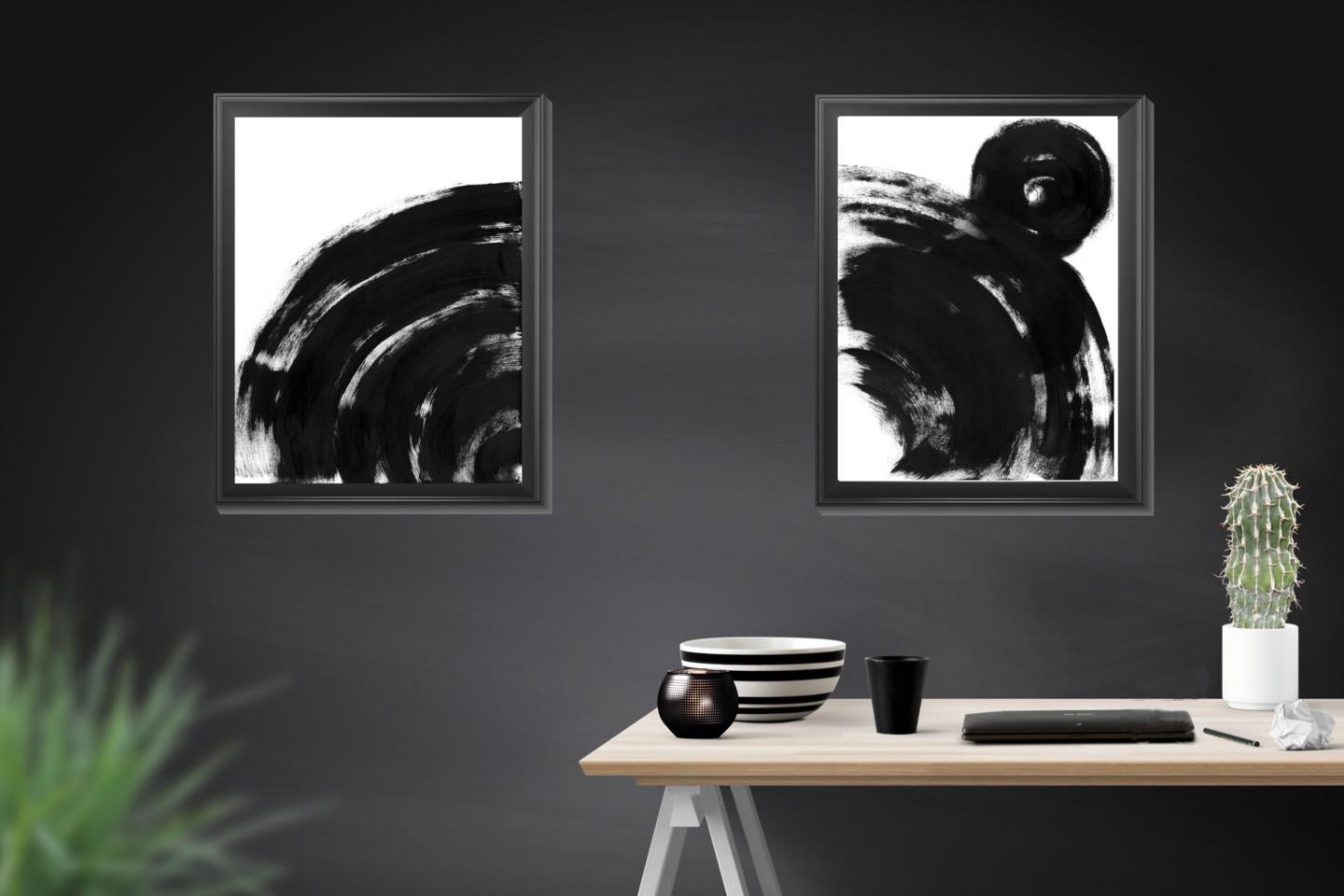 Black White Abstraction 013 Painting by Anastasia Vasilyeva, 2019 For Sale 3
